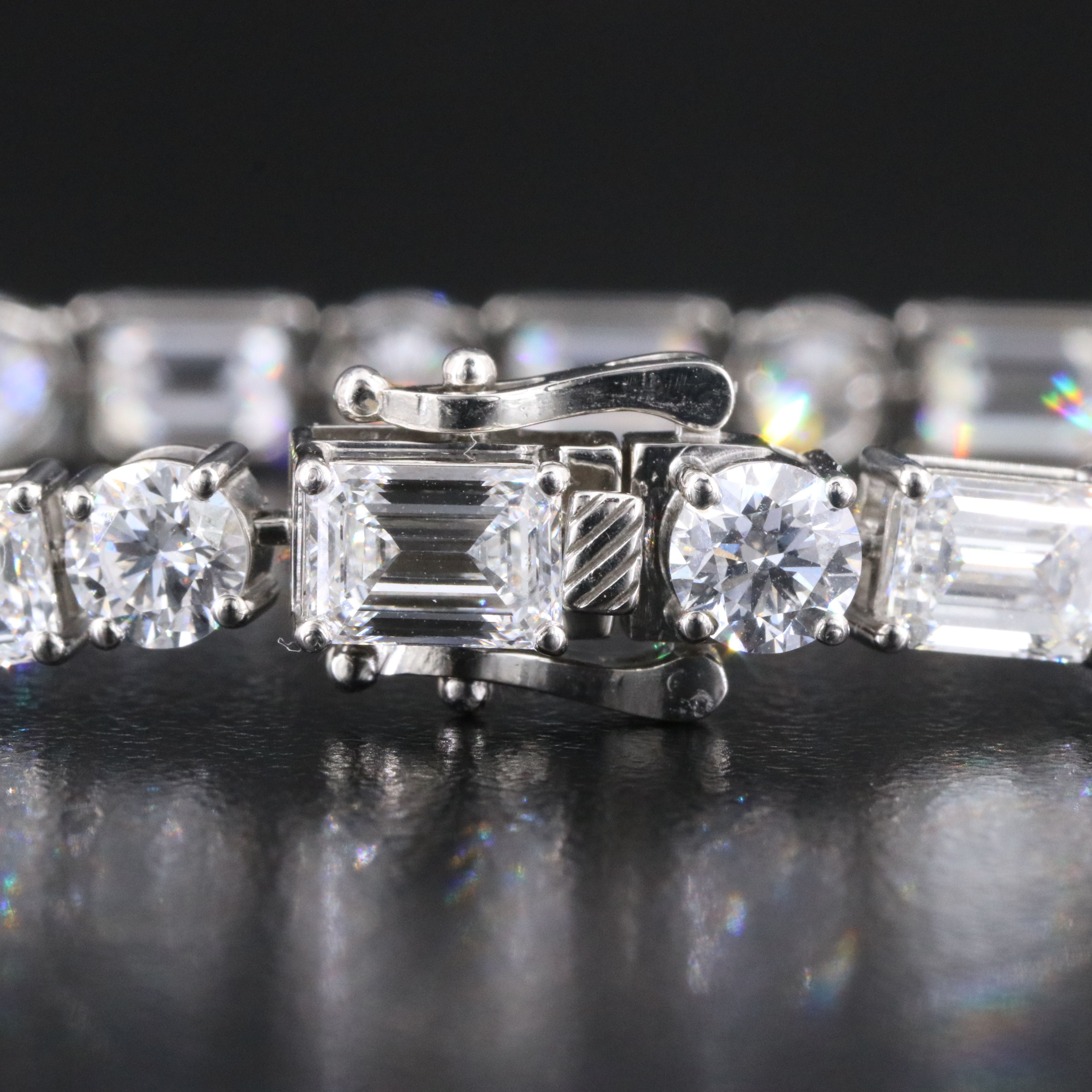 Platinum 19.49 CTW Lab Grown Diamond Line Bracelet