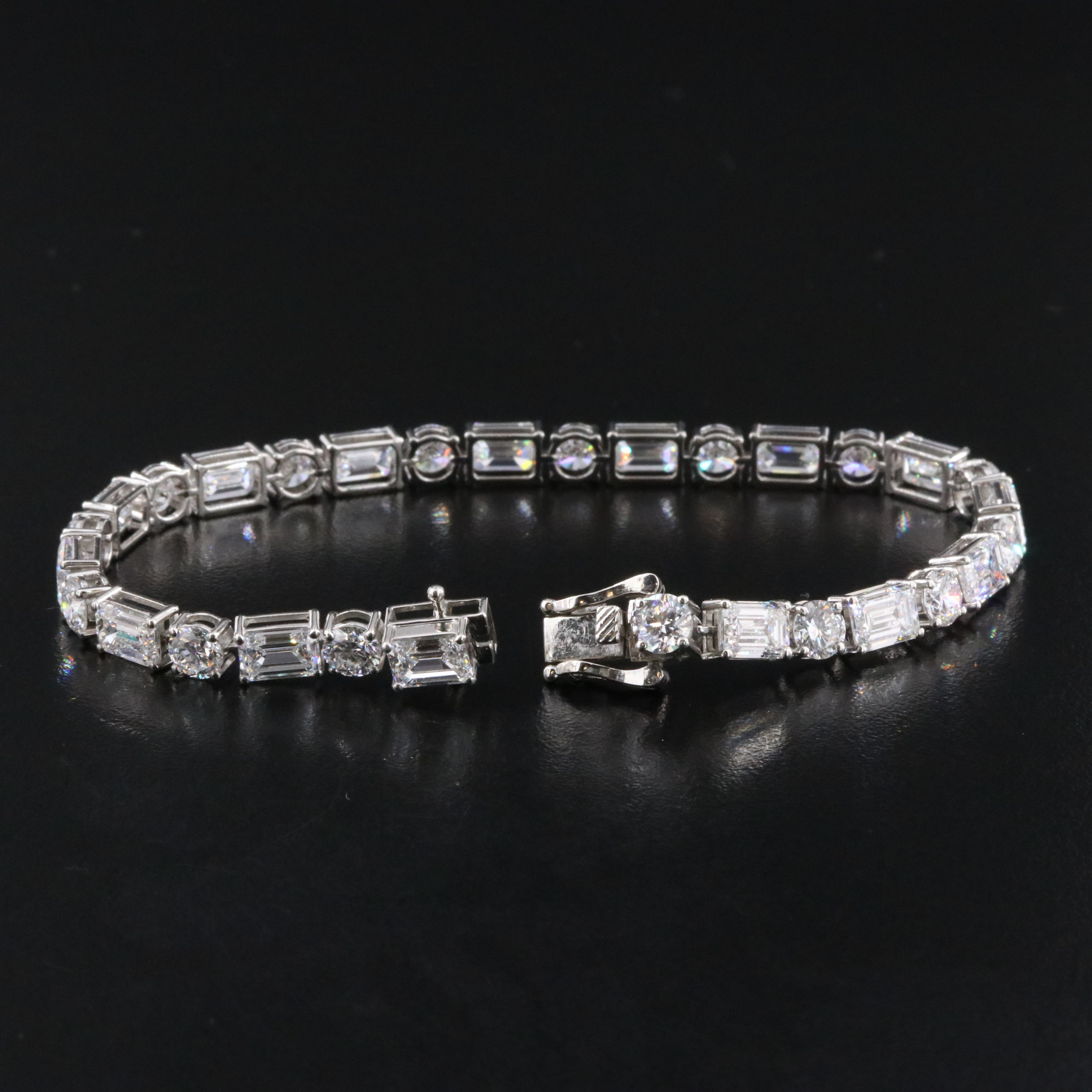 Platinum 19.49 CTW Lab Grown Diamond Line Bracelet