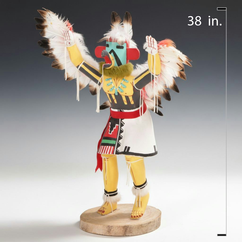Signed Hand-Crafted "Eagle Dancer" Cottonwood Kachina Figure