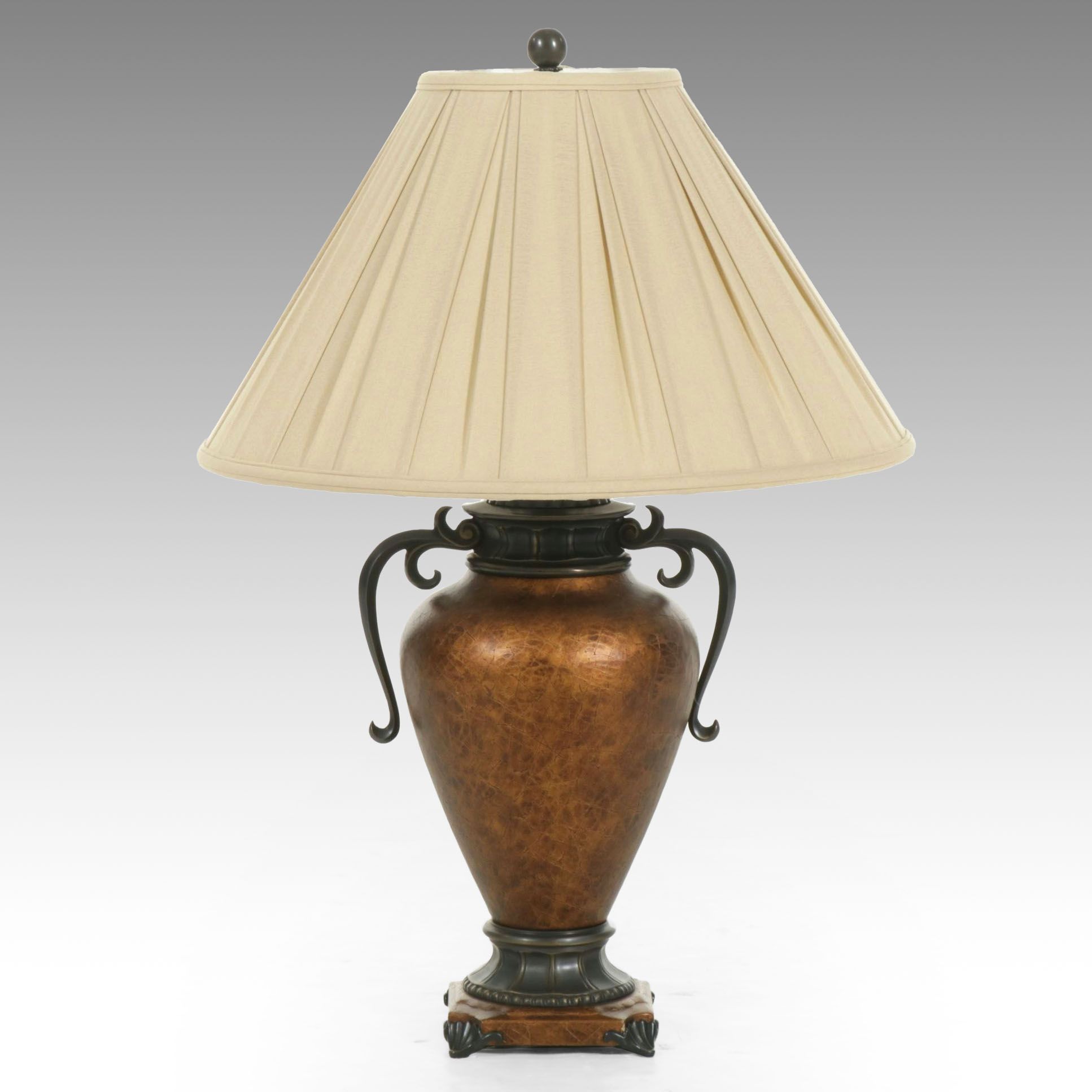 Neoclassical Style Urn Shaped Table Lamp with Waterford Lampshade
