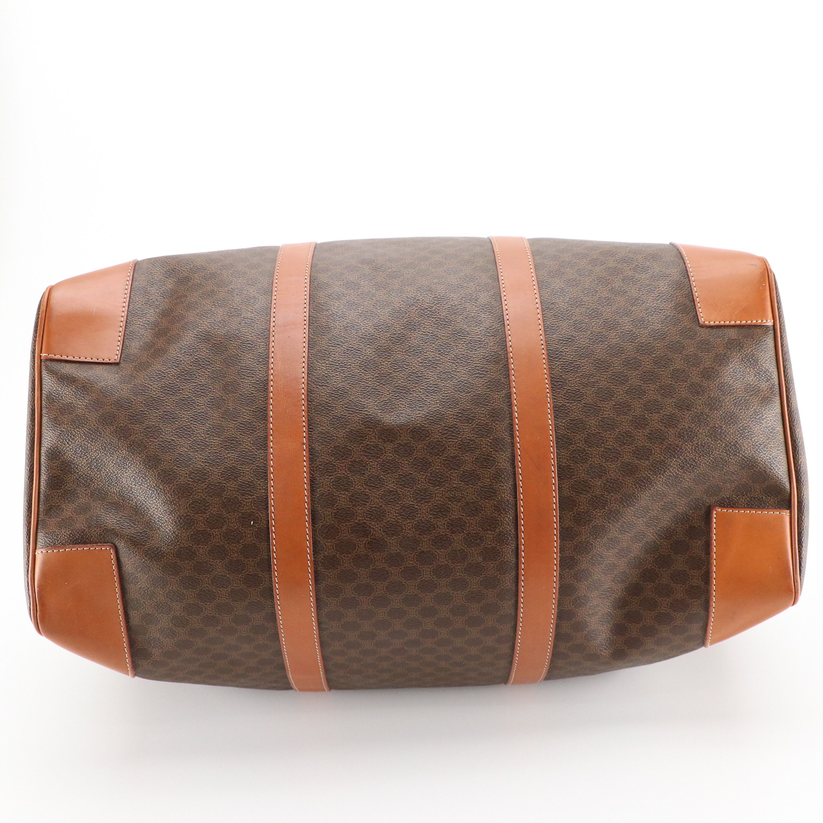 Celine Duffle Bag in Dark Brown Macadam Canvas and Leather