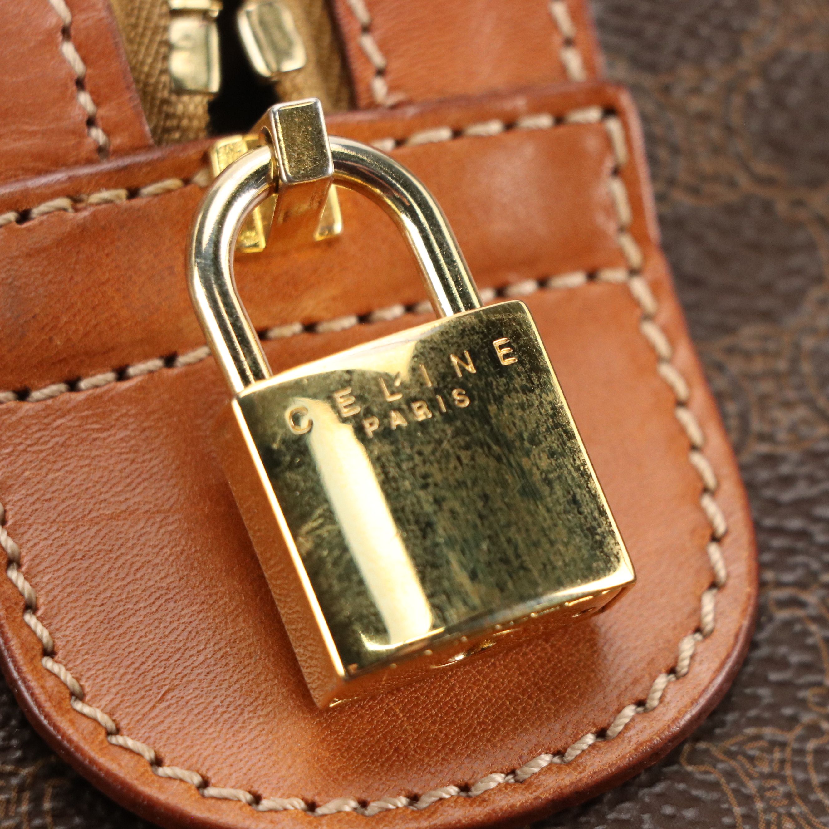 Celine Duffle Bag in Dark Brown Macadam Canvas and Leather