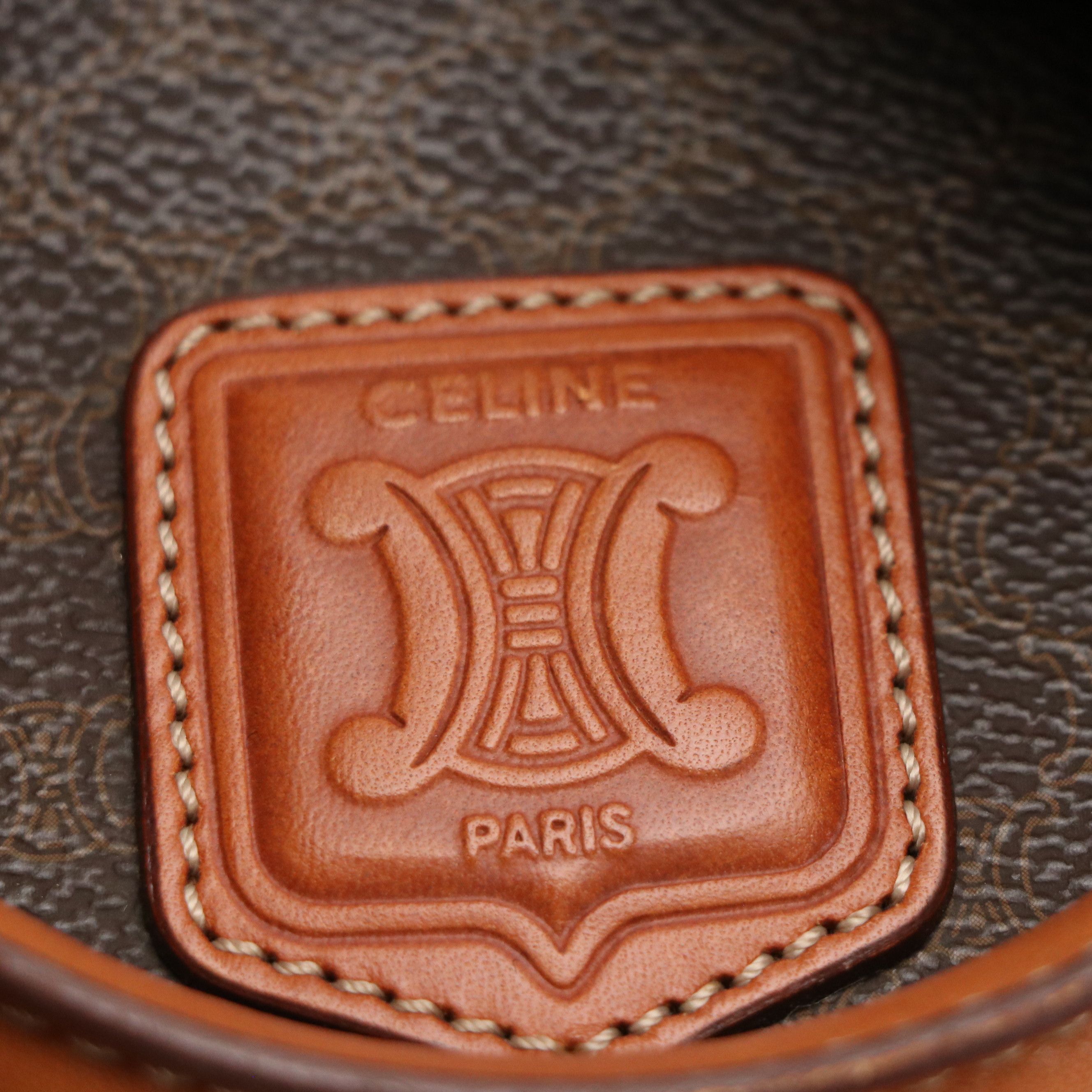 Celine Duffle Bag in Dark Brown Macadam Canvas and Leather