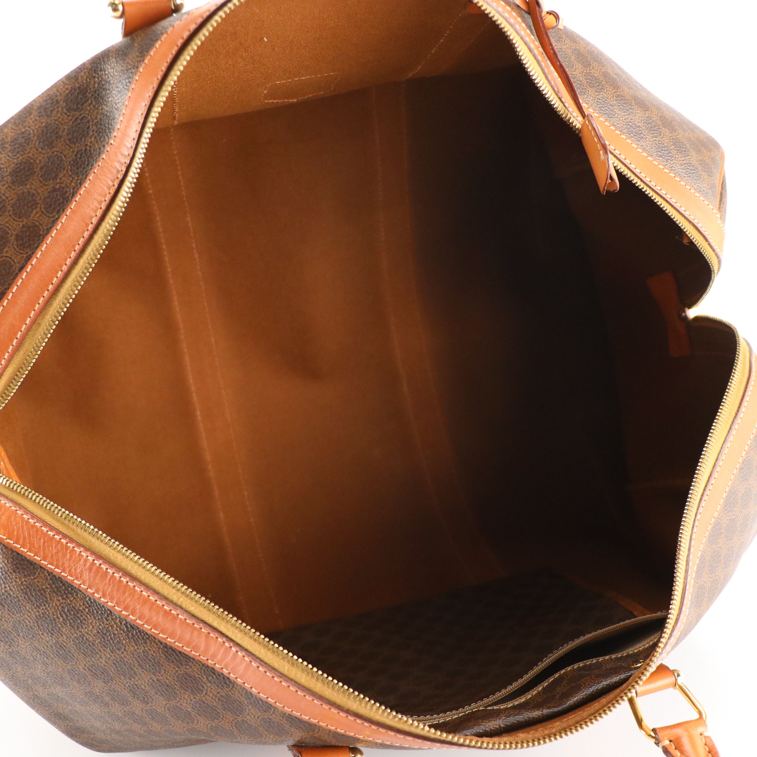 Celine Duffle Bag in Dark Brown Macadam Canvas and Leather