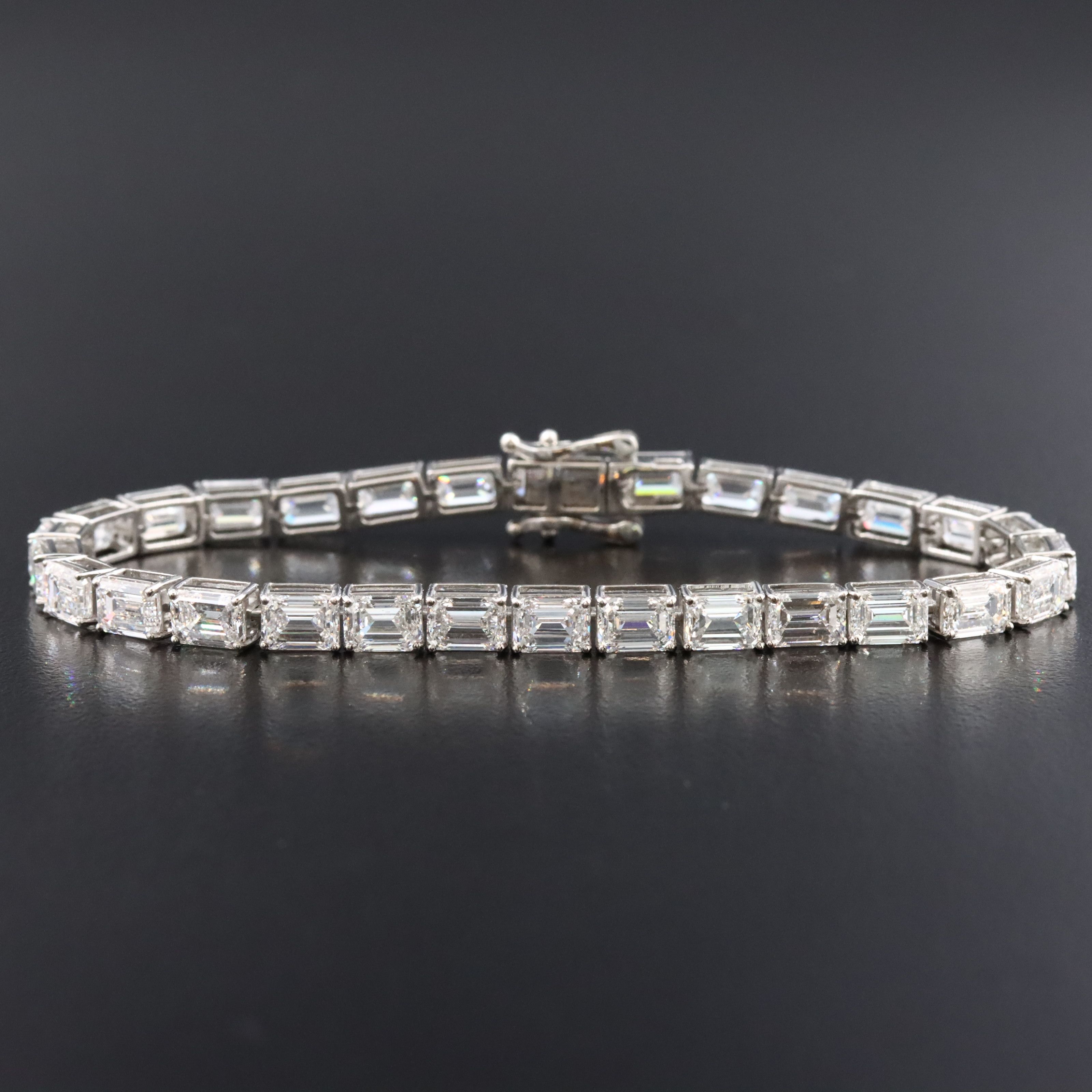 Platinum 14.75 CTW Lab Grown Diamond Line Bracelet