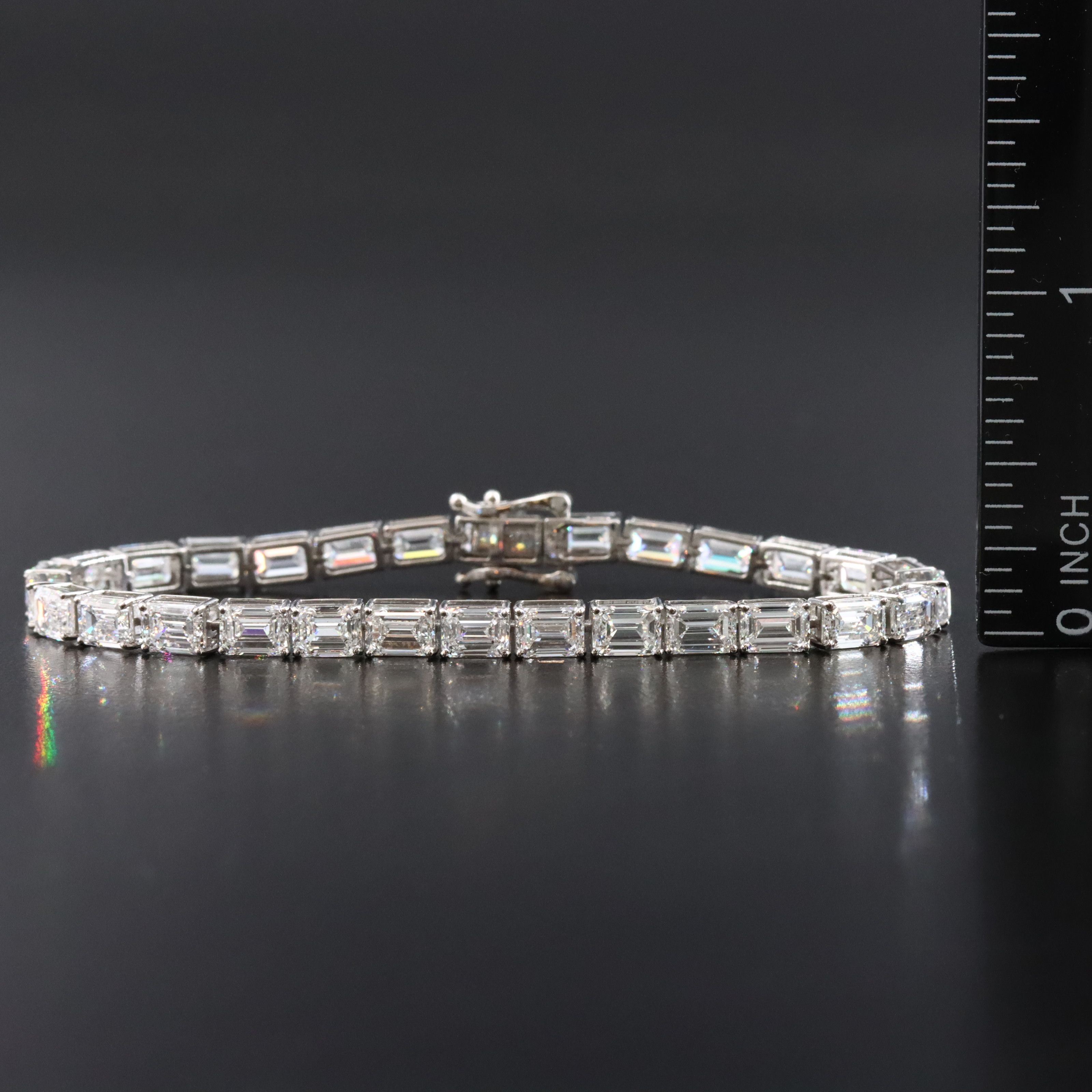 Platinum 14.75 CTW Lab Grown Diamond Line Bracelet
