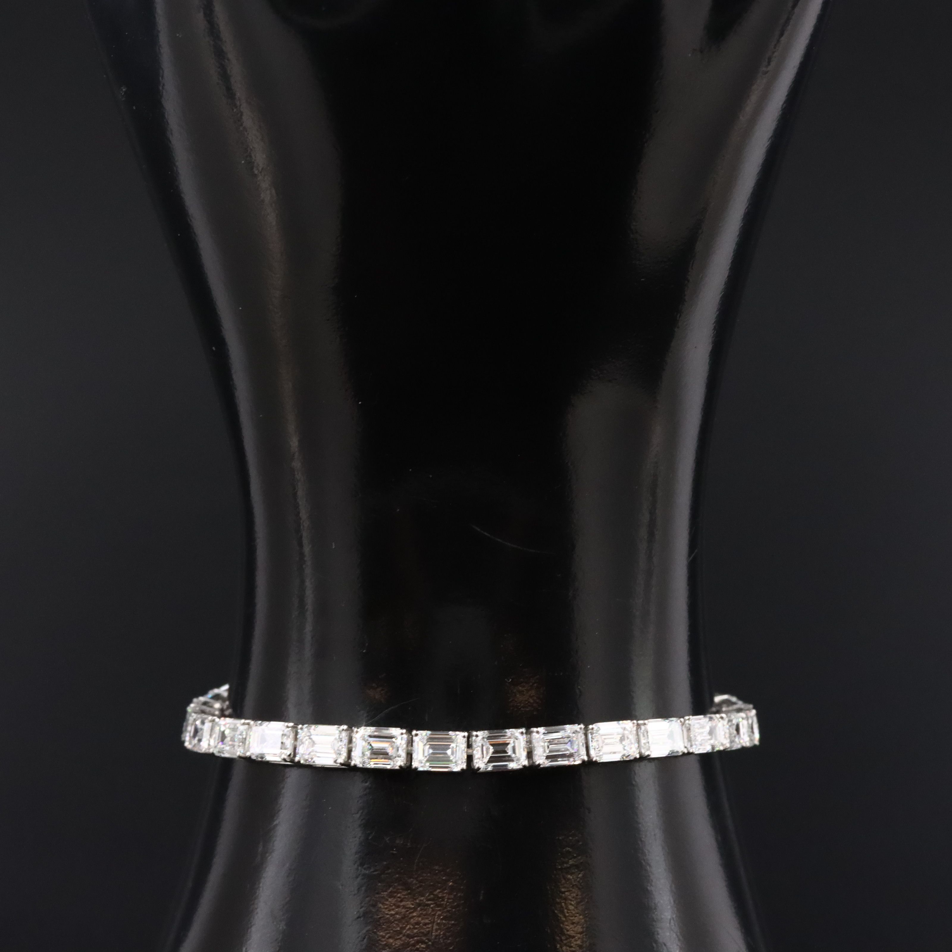 Platinum 14.75 CTW Lab Grown Diamond Line Bracelet