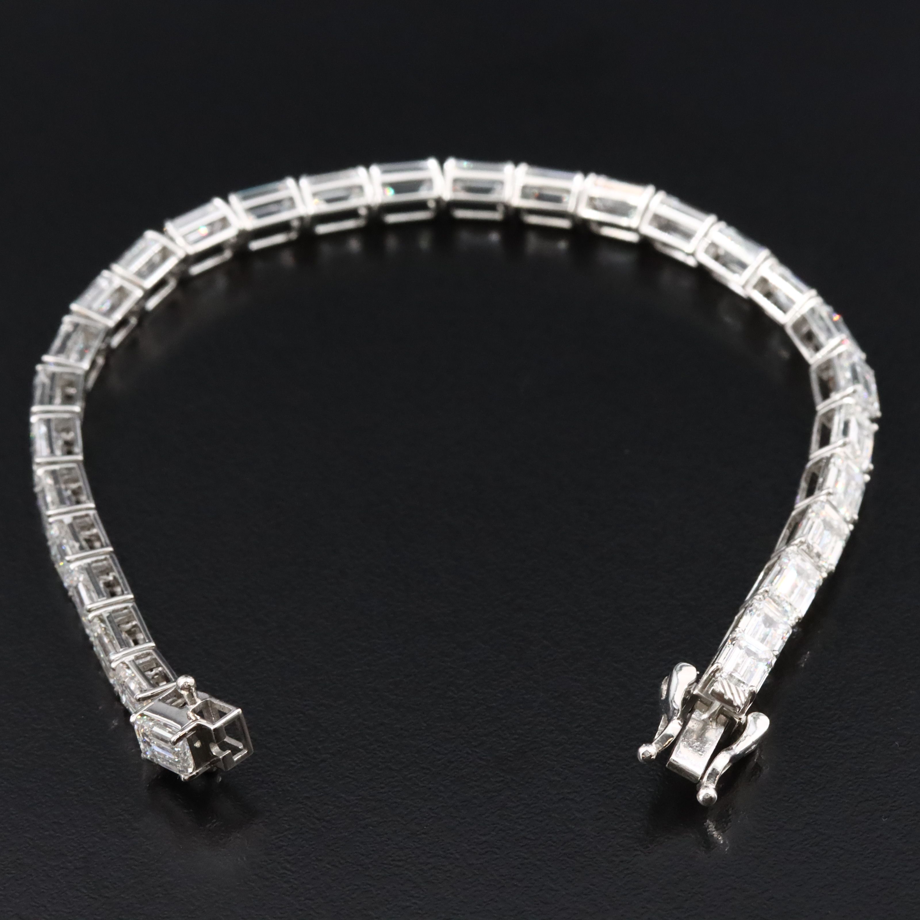 Platinum 14.75 CTW Lab Grown Diamond Line Bracelet