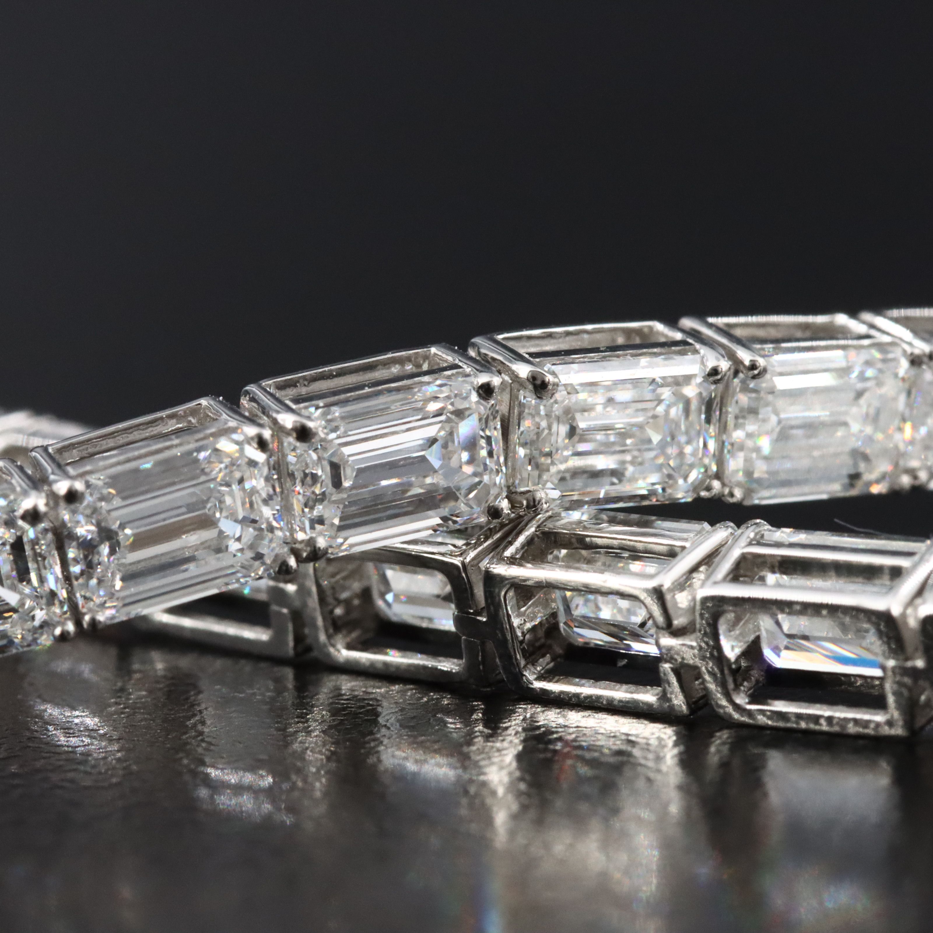 Platinum 14.75 CTW Lab Grown Diamond Line Bracelet