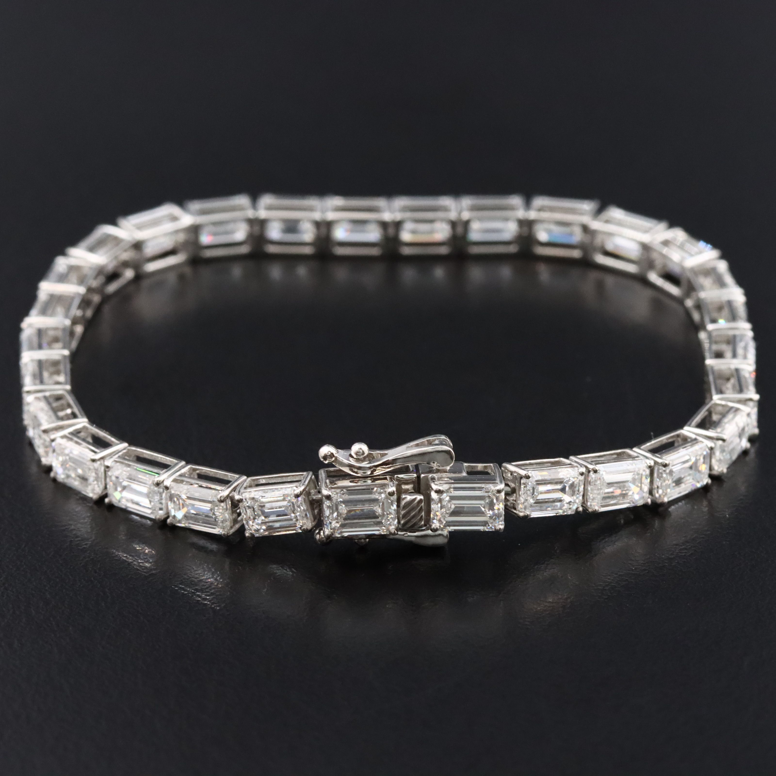 Platinum 14.75 CTW Lab Grown Diamond Line Bracelet