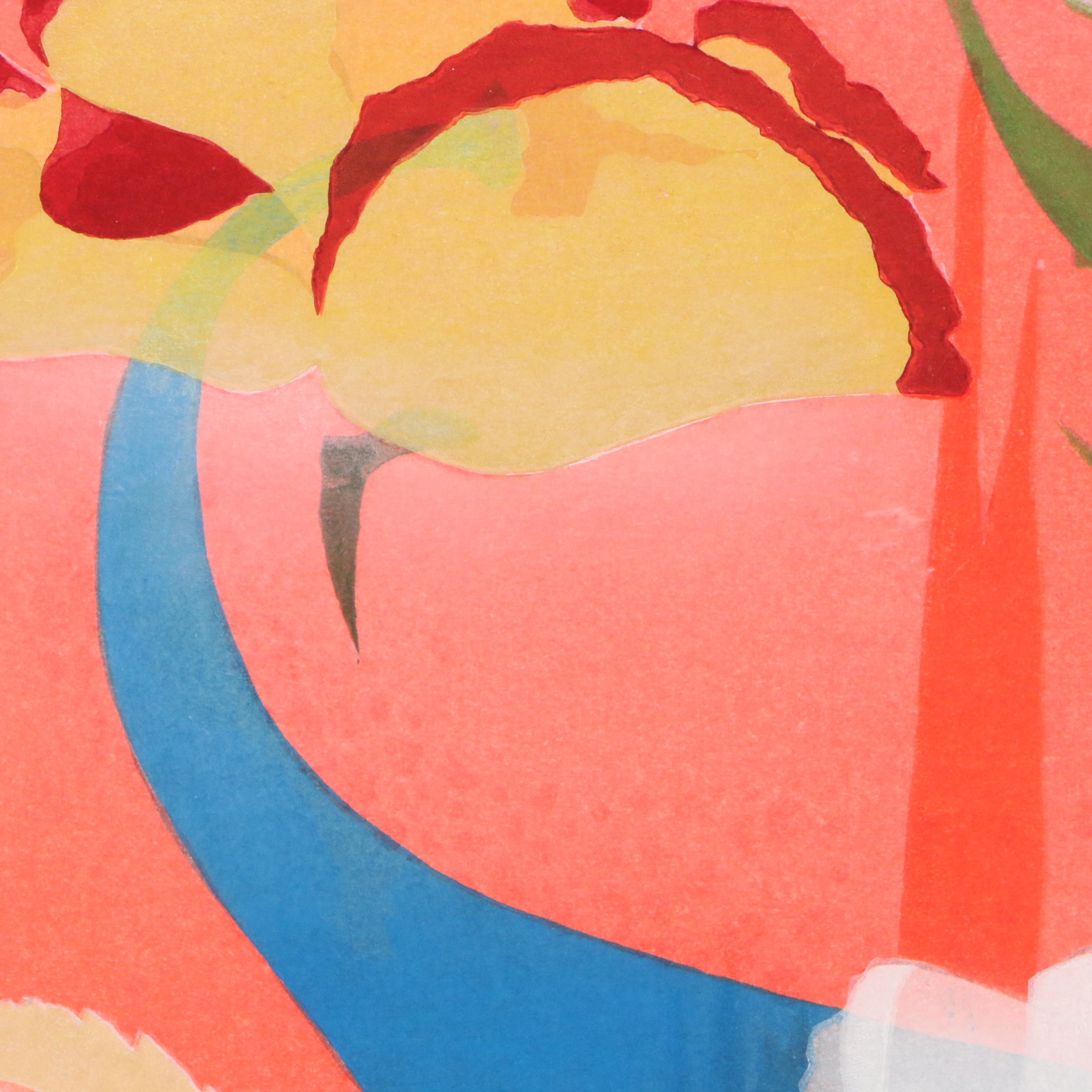 David True Large-Scale Lithograph "Cut Flowers," 1989