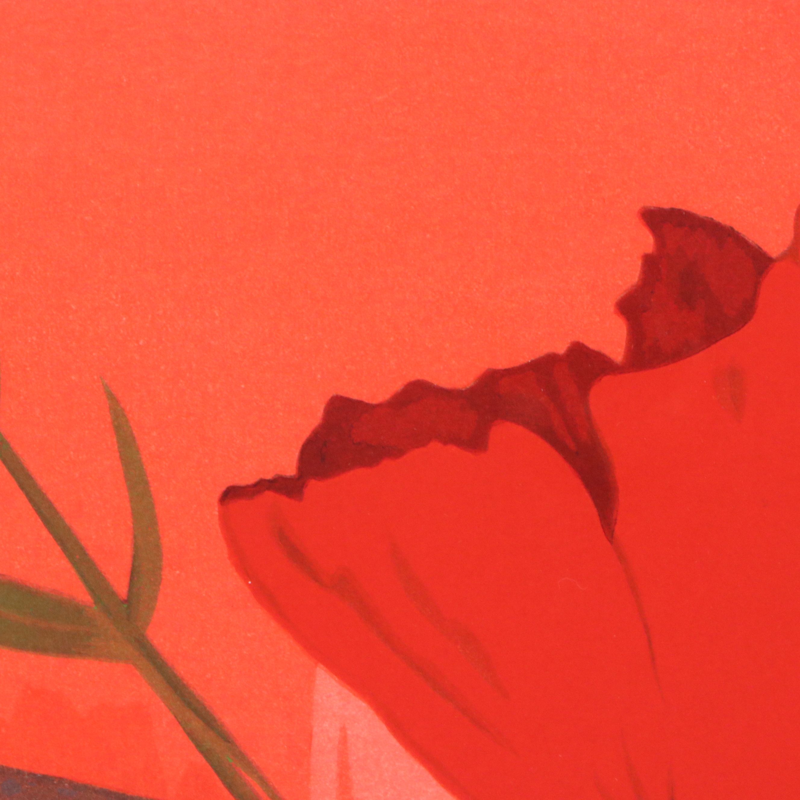 David True Large-Scale Lithograph "Cut Flowers," 1989