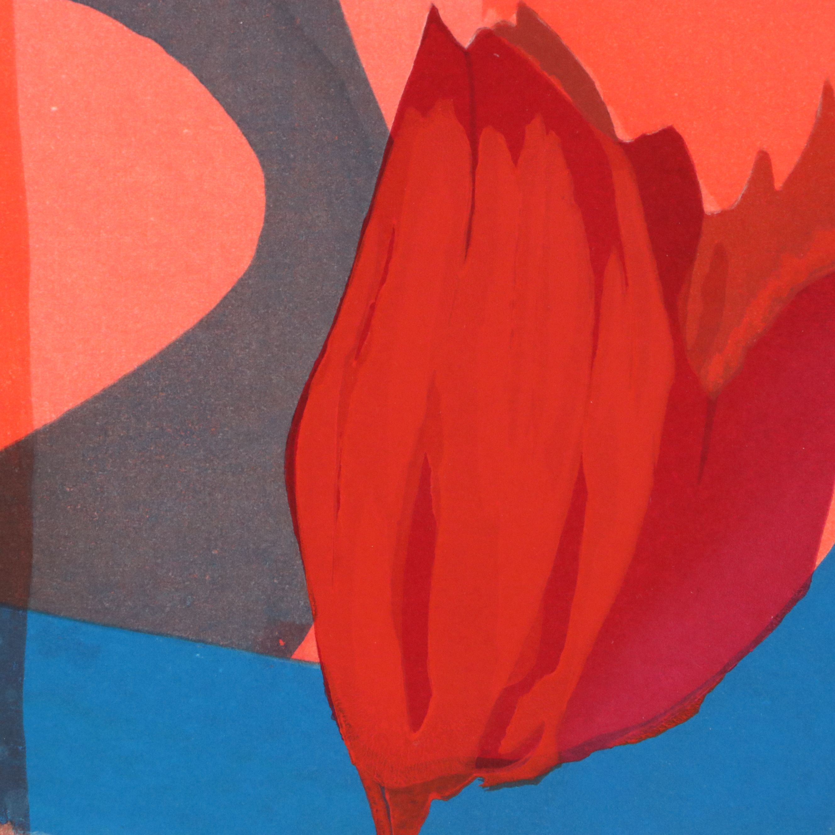 David True Large-Scale Lithograph "Cut Flowers," 1989