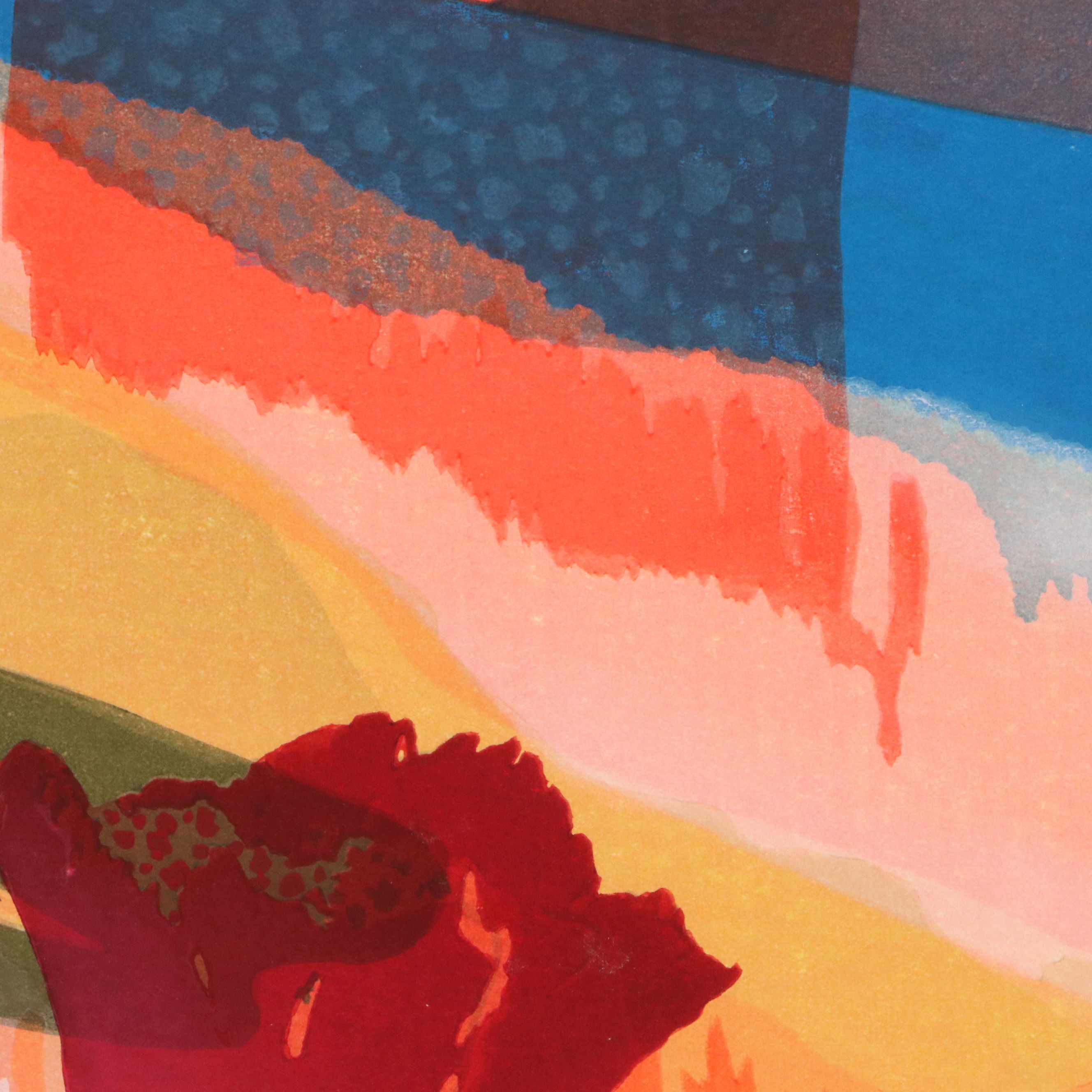 David True Large-Scale Lithograph "Cut Flowers," 1989