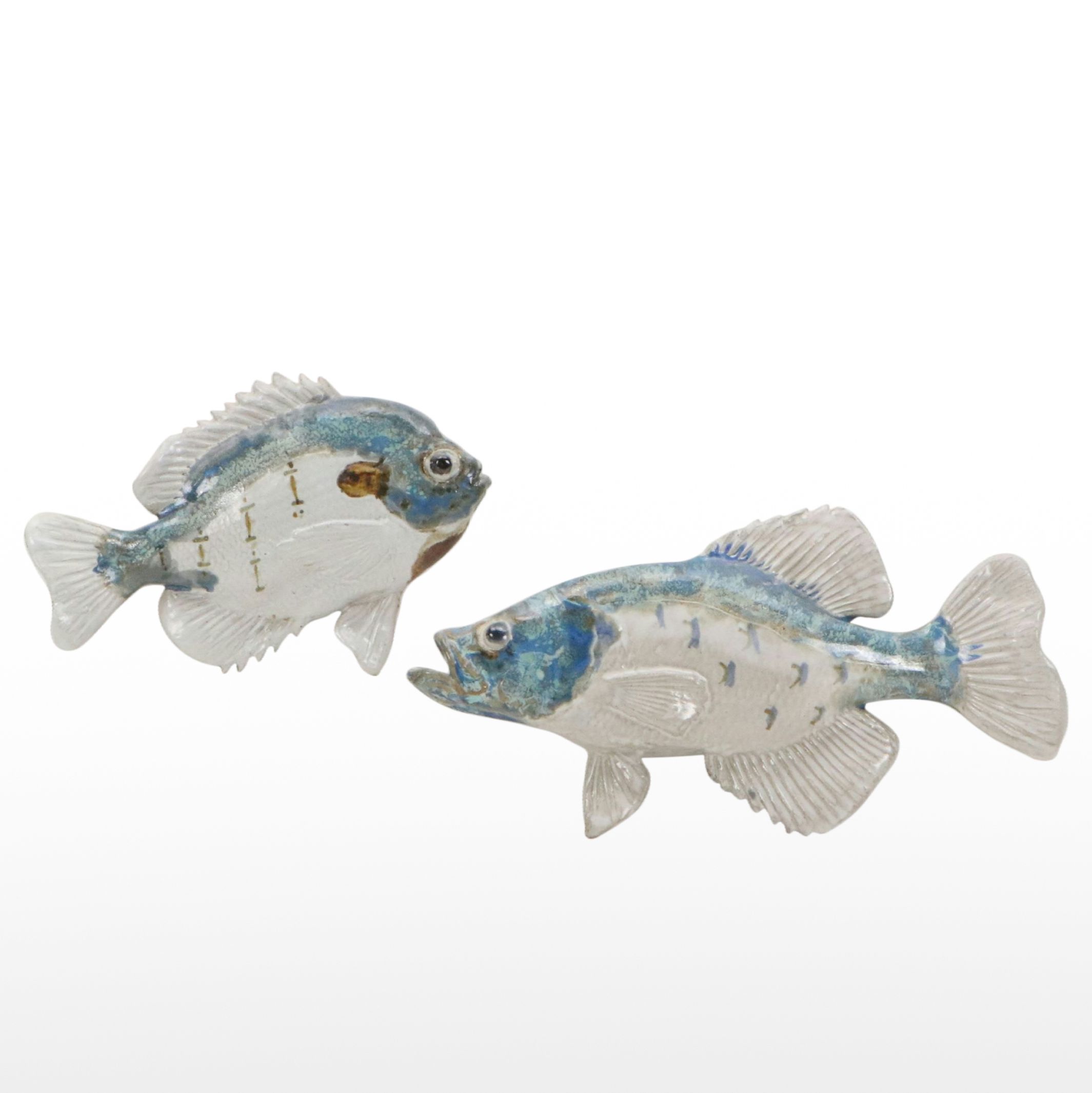 Group of Five Ceramic Wall Hangings of Bluegills and Crappie Fish, 21st Century