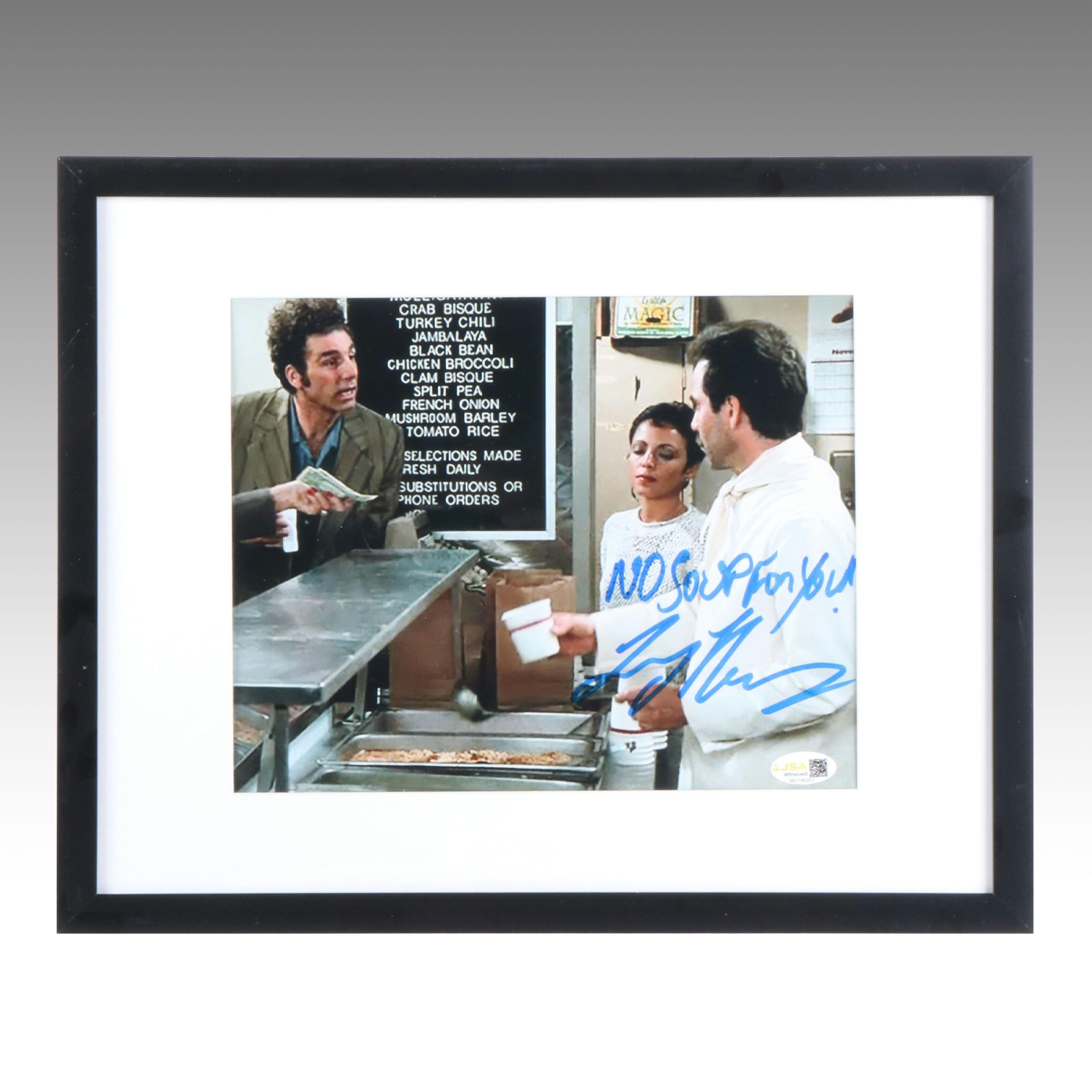 Larry Thomas Signed “No Soup For You!” Seinfeld Print in Matted Frame, JSA