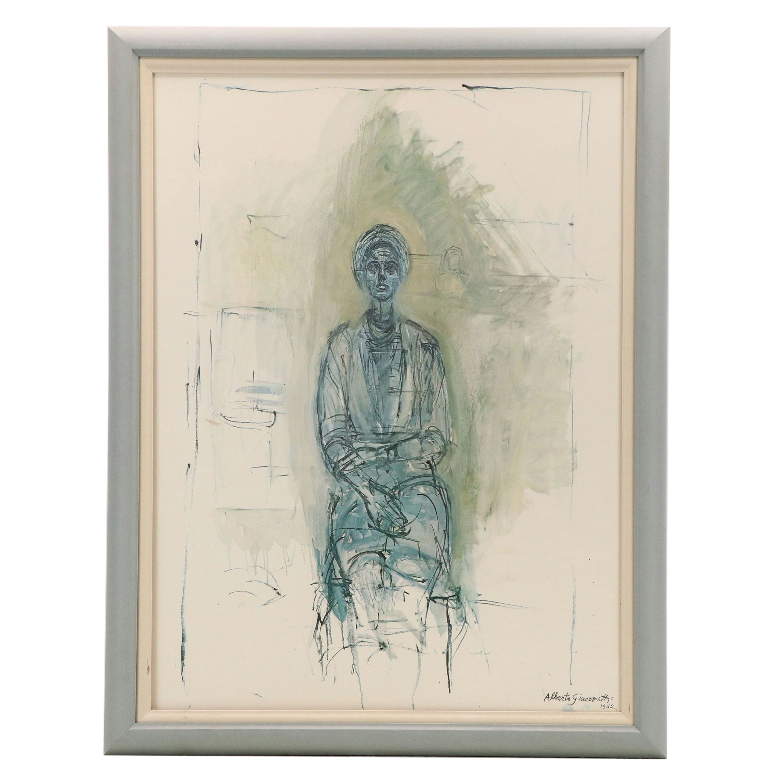 After Alberto Giacometti Offset Lithograph "Caroline," Late 20th Century