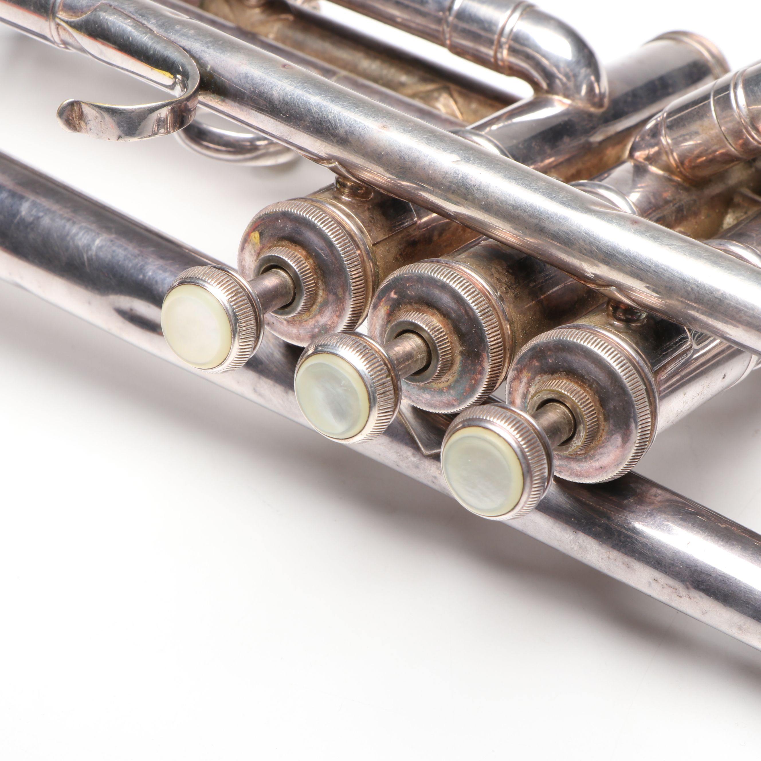 C.G. Conn Silver Finish Trumpet with Hard Case, Early to Mid-20th Century