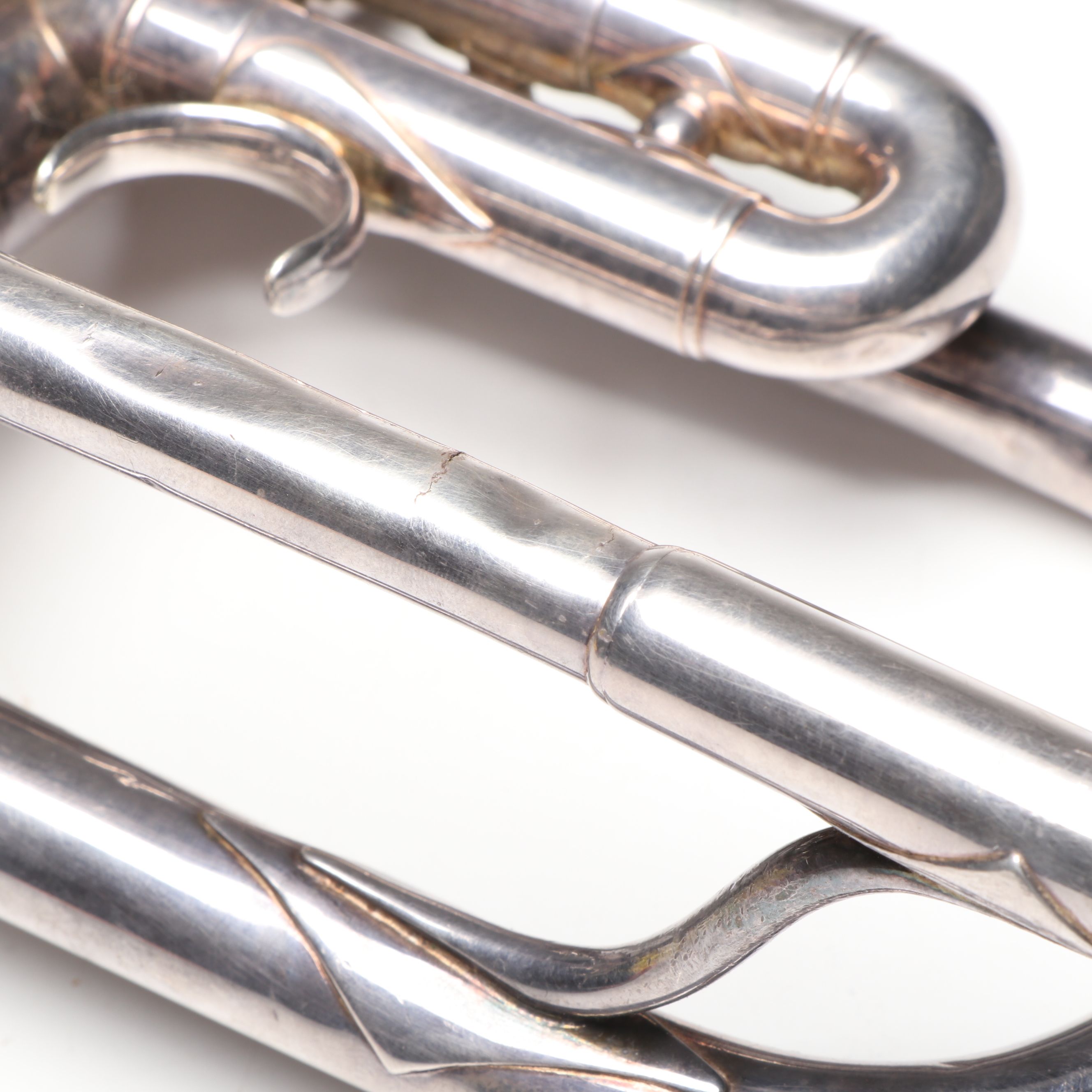 C.G. Conn Silver Finish Trumpet with Hard Case, Early to Mid-20th Century