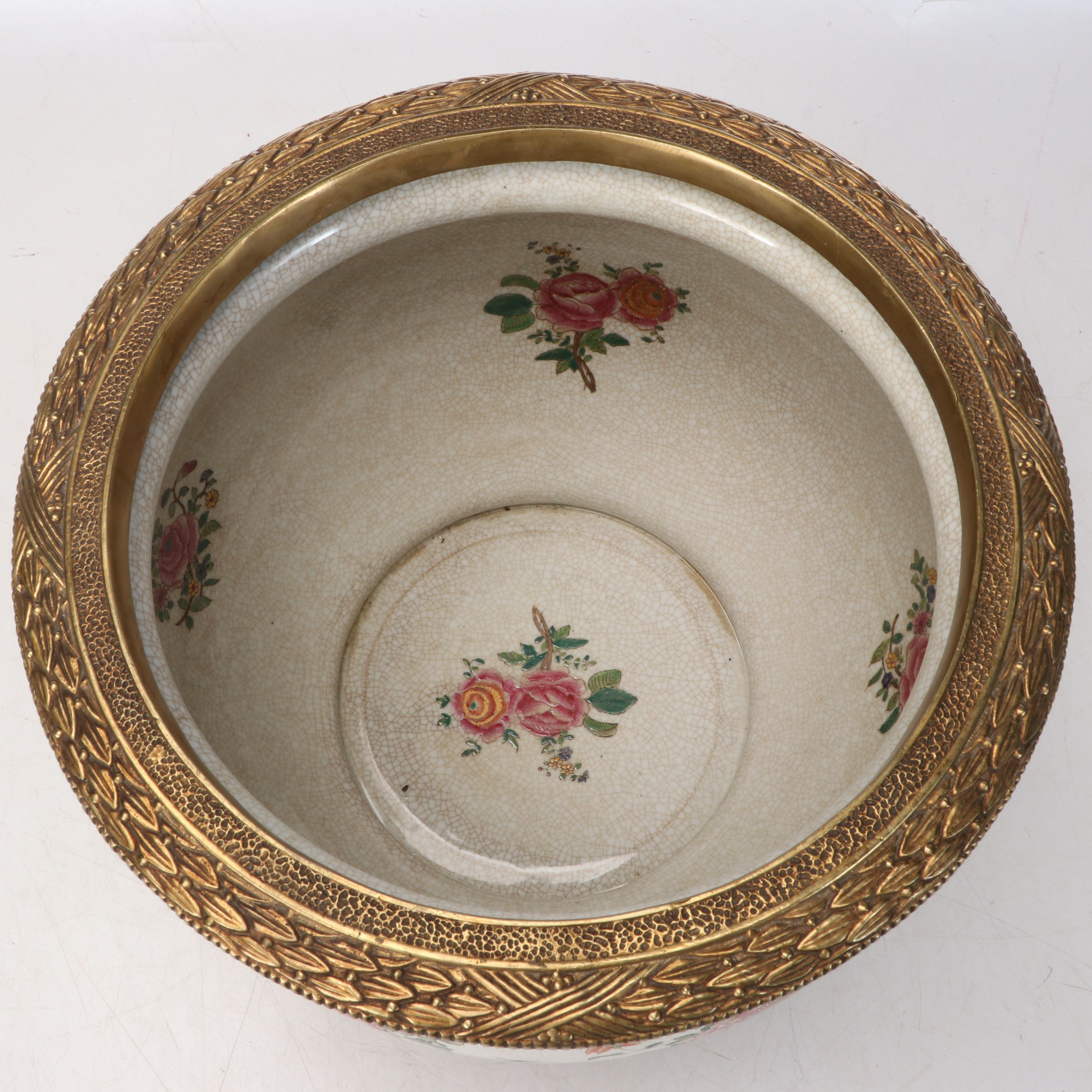 Chinese Export Famille Rose Footed Fishbowl Planter