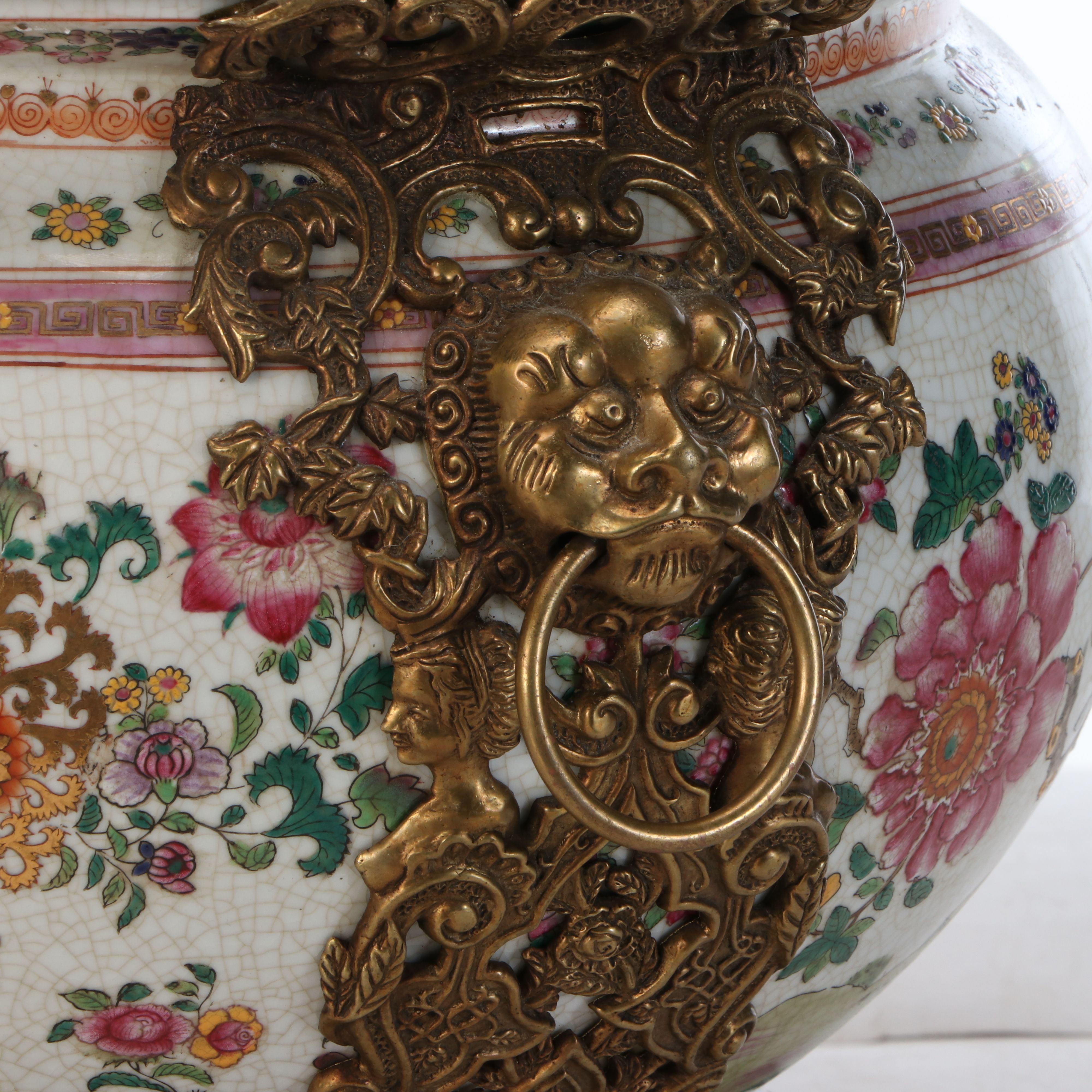 Chinese Export Famille Rose Footed Fishbowl Planter