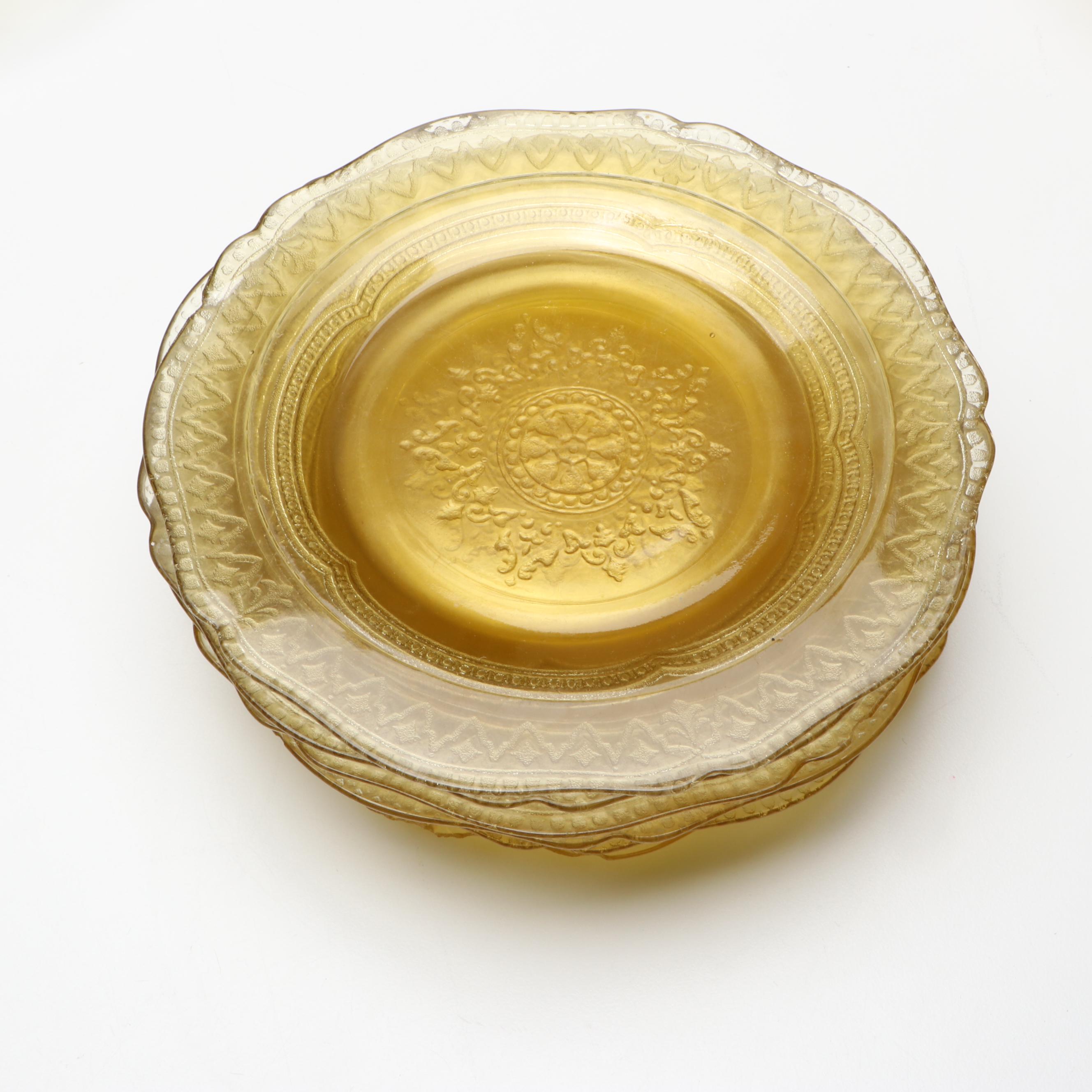 Federal Glass "Patrician" with Other Amber Depression Glass Tableware