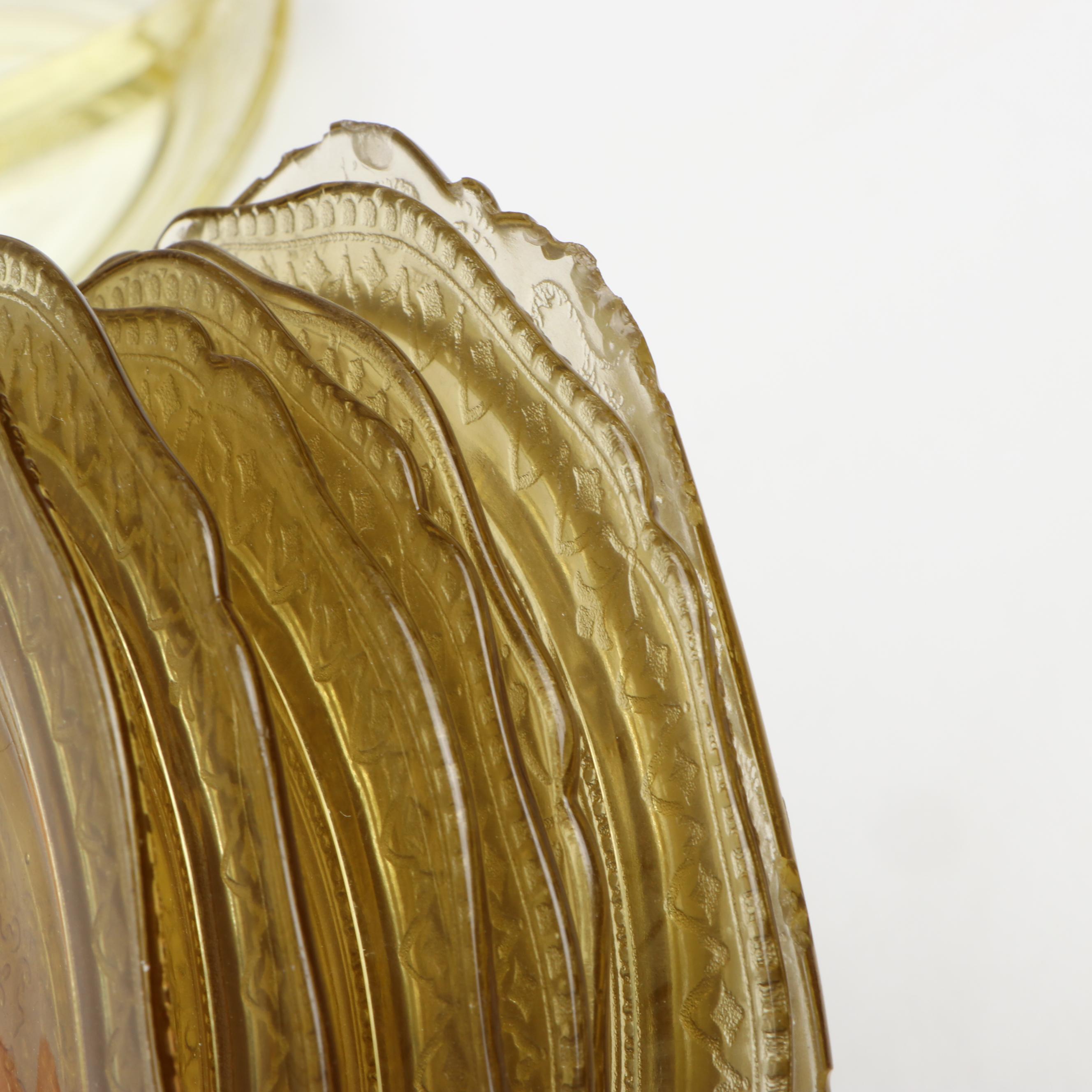 Federal Glass "Patrician" with Other Amber Depression Glass Tableware