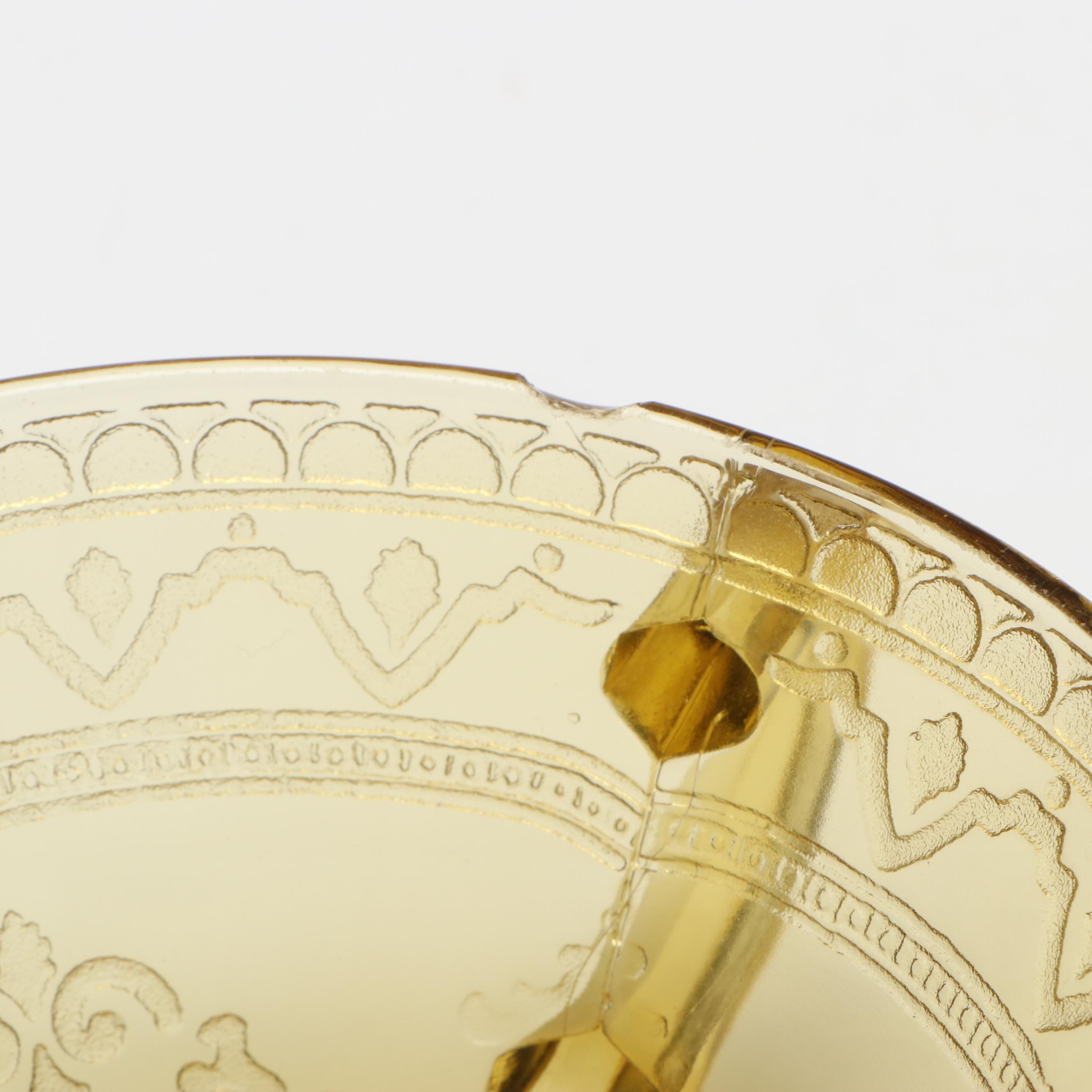 Federal Glass "Patrician" with Other Amber Depression Glass Tableware