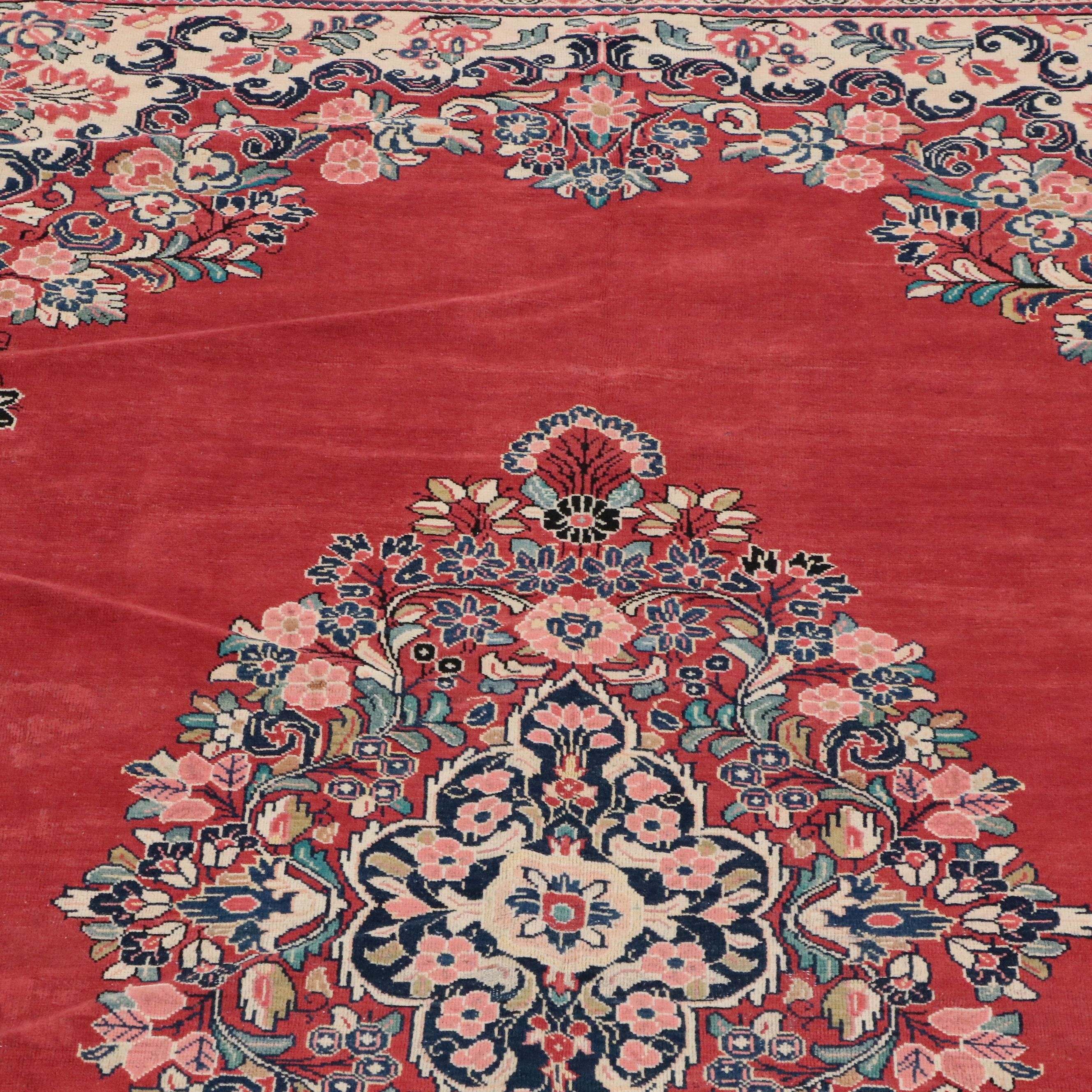 10'5 x 13'10 Hand-Knotted Persian Kerman Room-Sized Rug