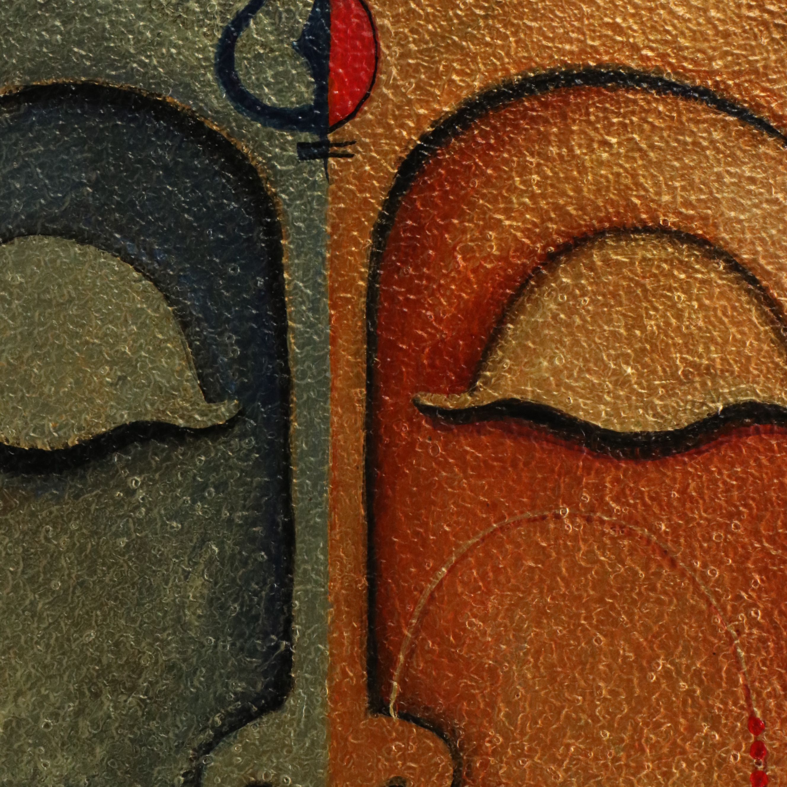 Vibha Singh Pichwai Style Acrylic Painting "Duality," 2013