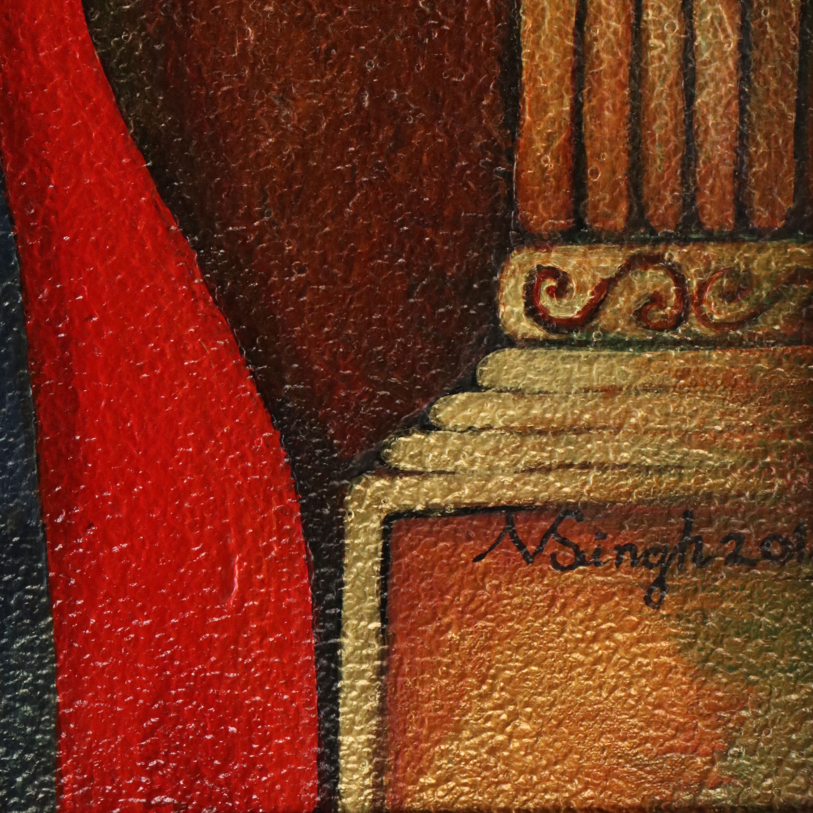 Vibha Singh Pichwai Style Acrylic Painting "Duality," 2013