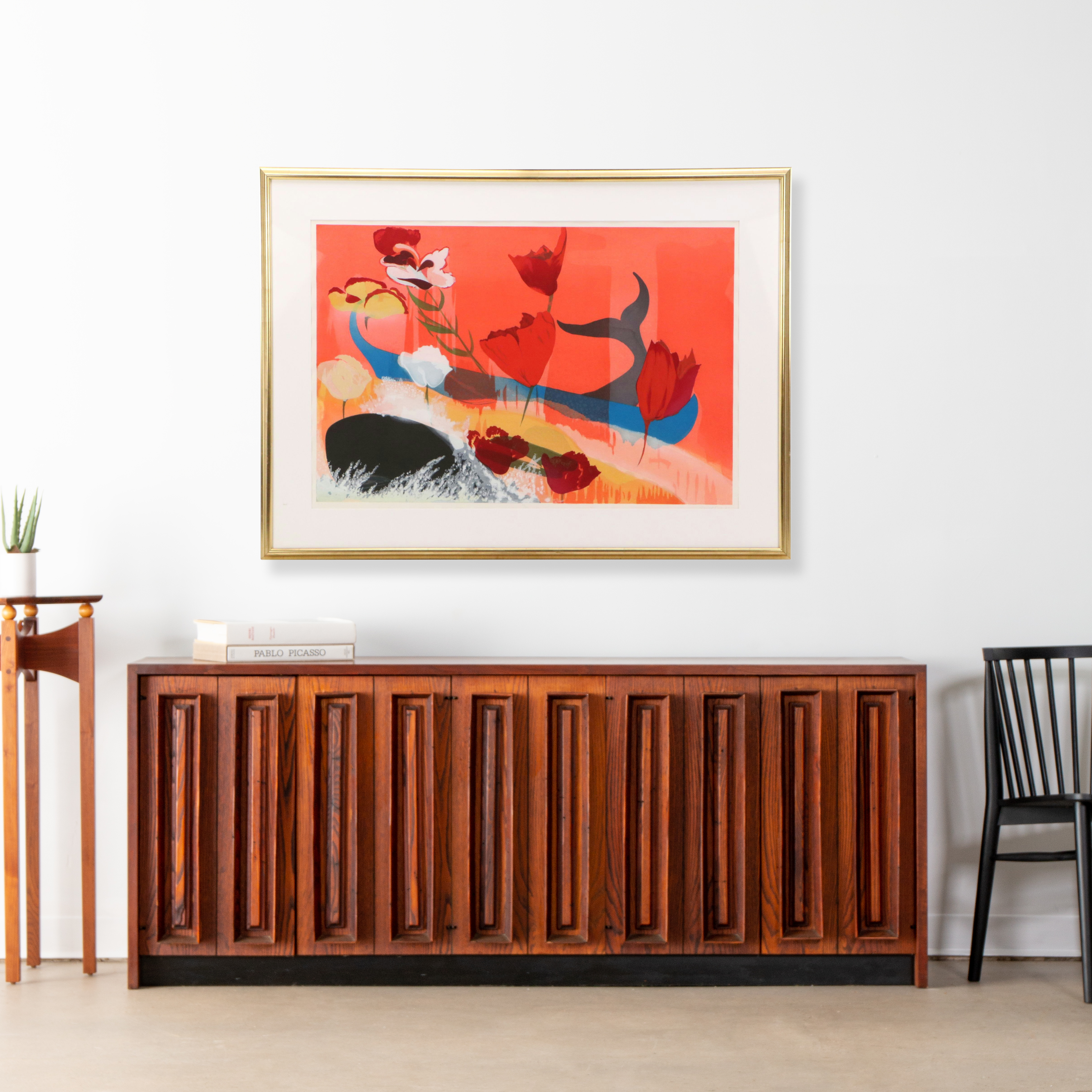 David True Large-Scale Lithograph "Cut Flowers," 1989