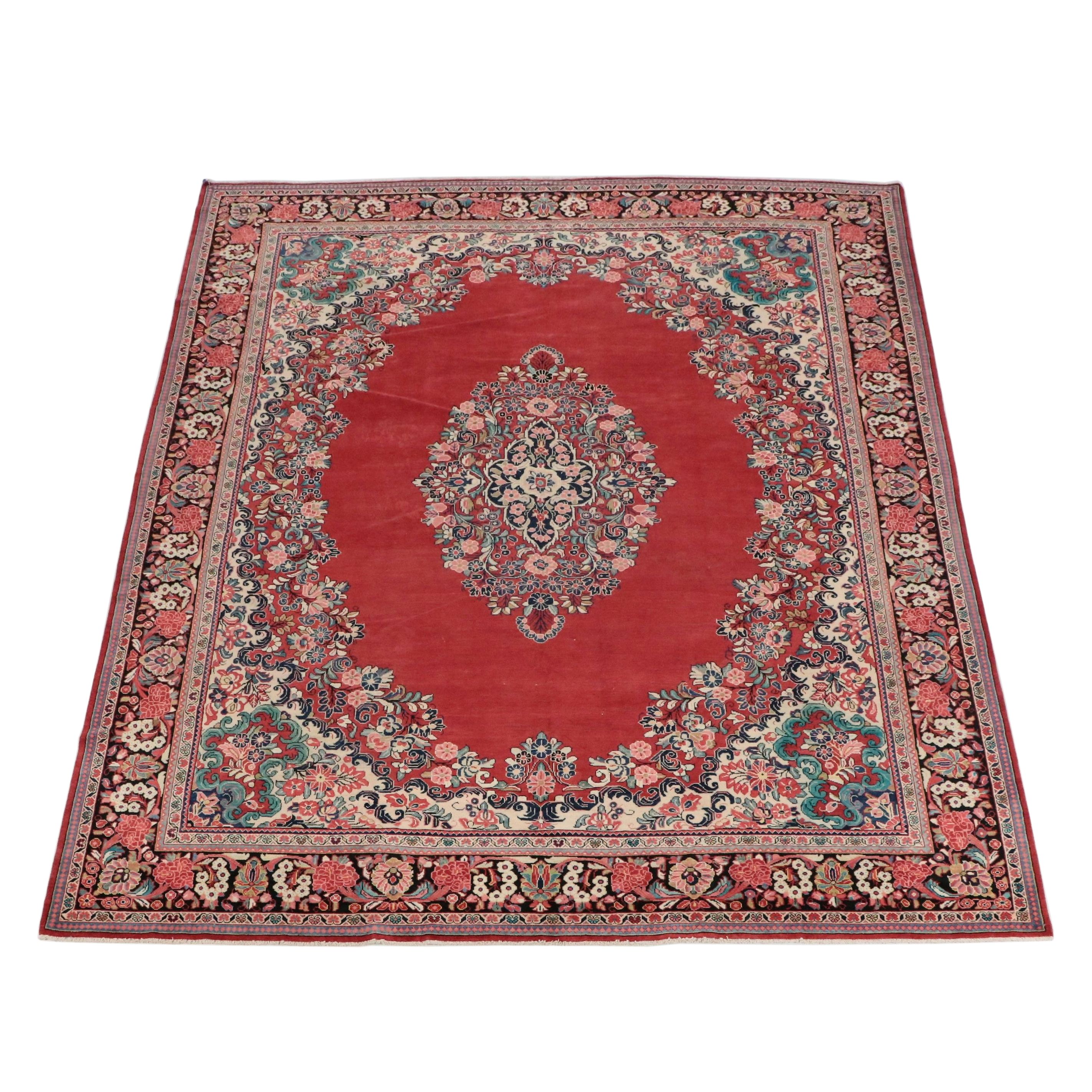 10'5 x 13'10 Hand-Knotted Persian Kerman Room-Sized Rug
