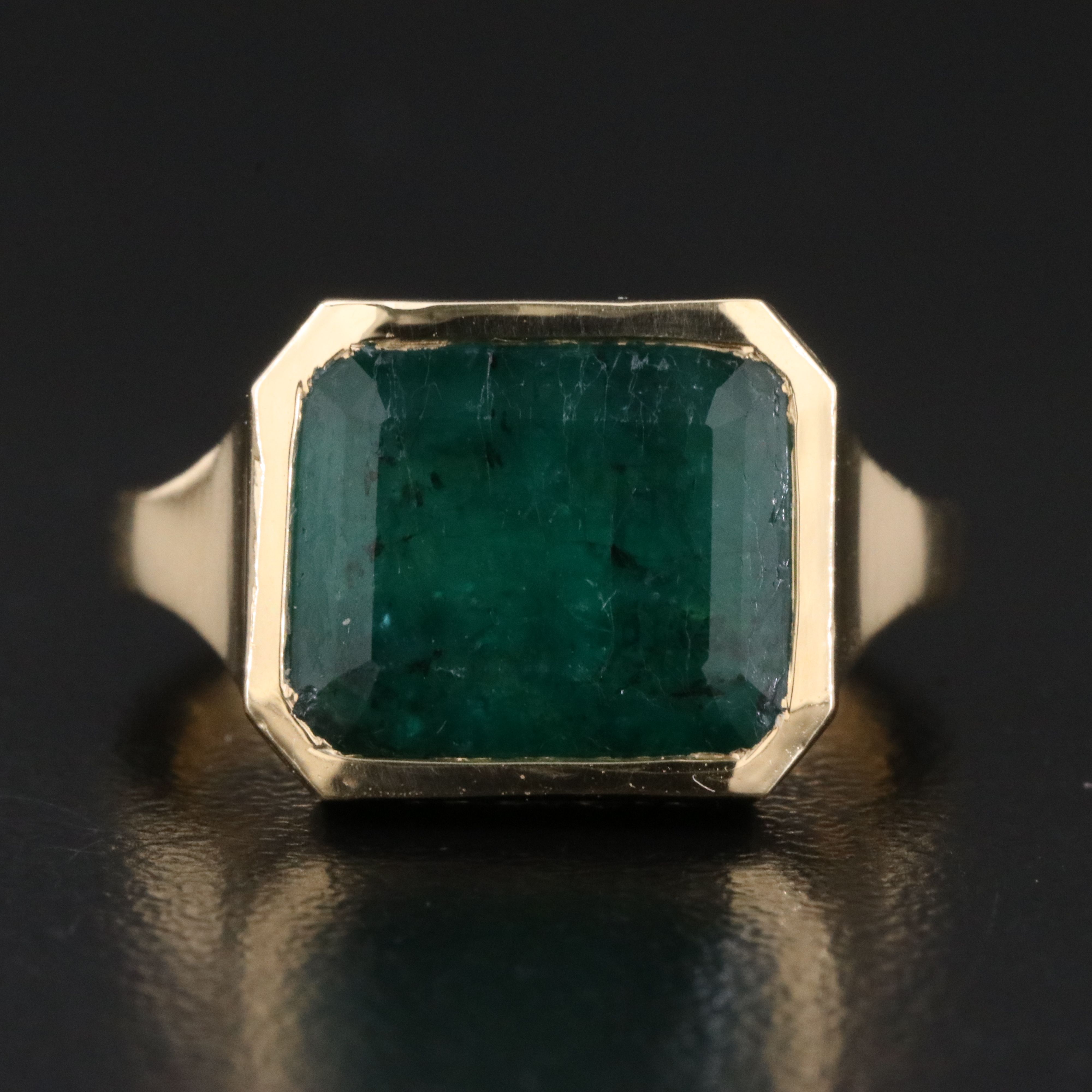 14K 5.08 CT Emerald Solitaire Ring