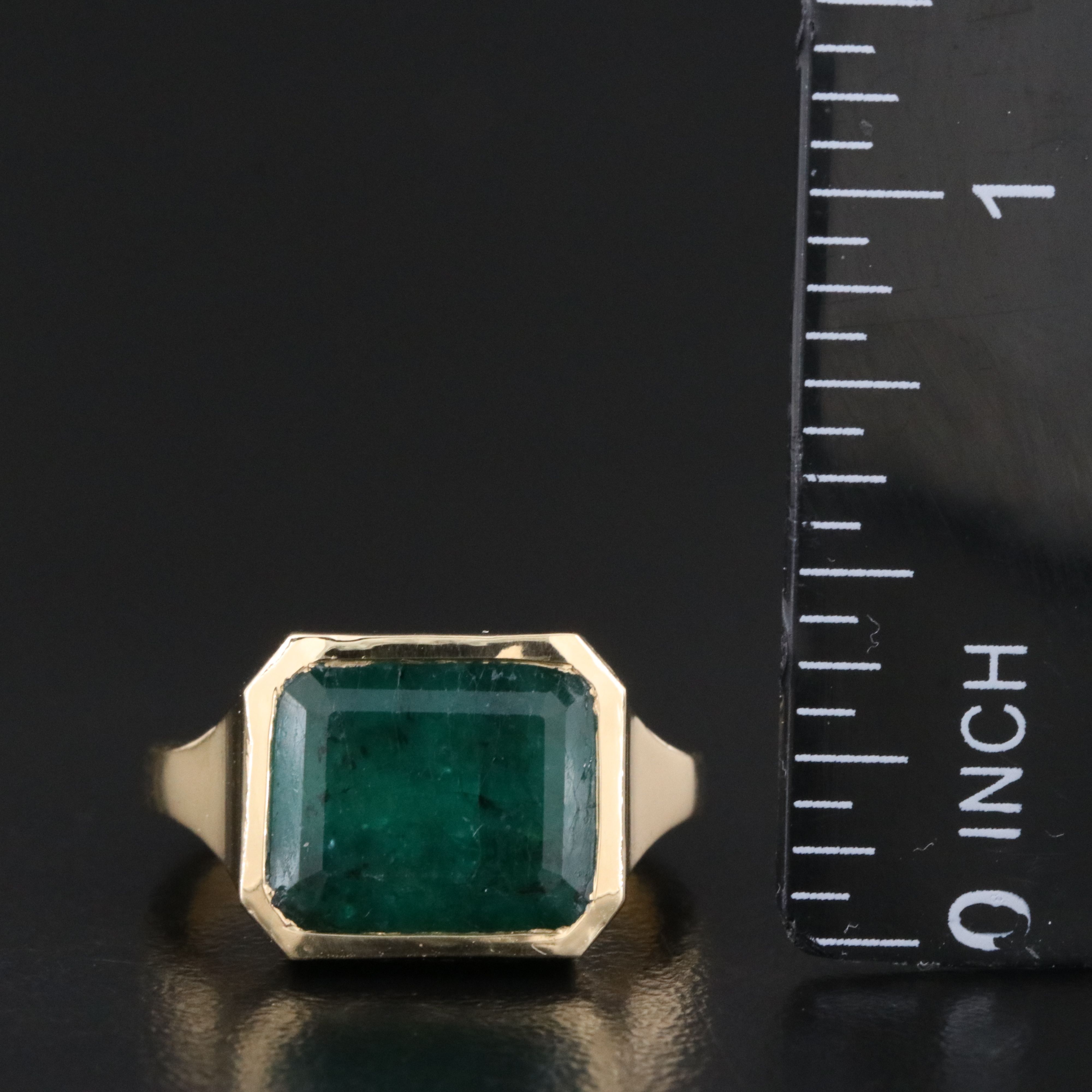 14K 5.08 CT Emerald Solitaire Ring