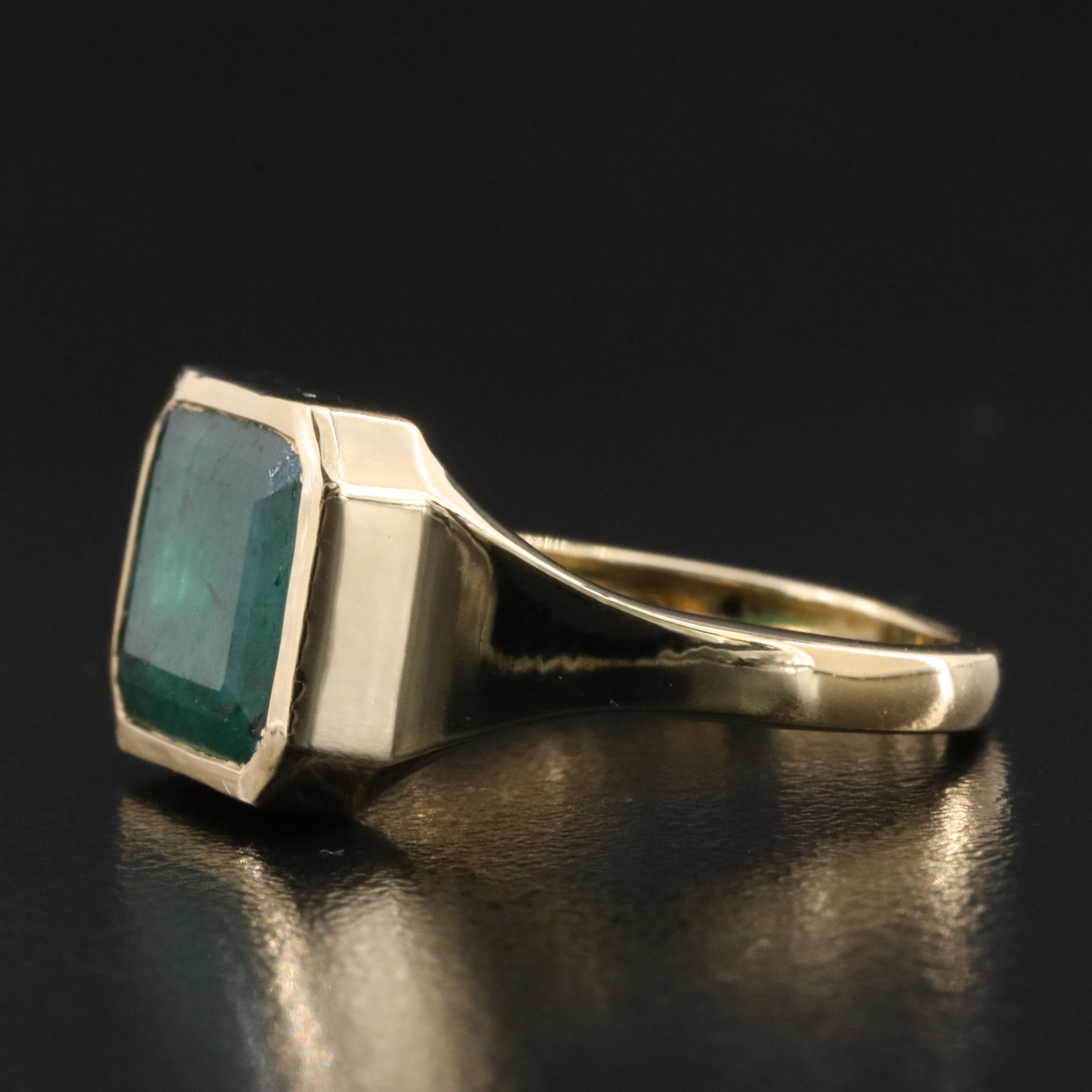 14K 5.08 CT Emerald Solitaire Ring