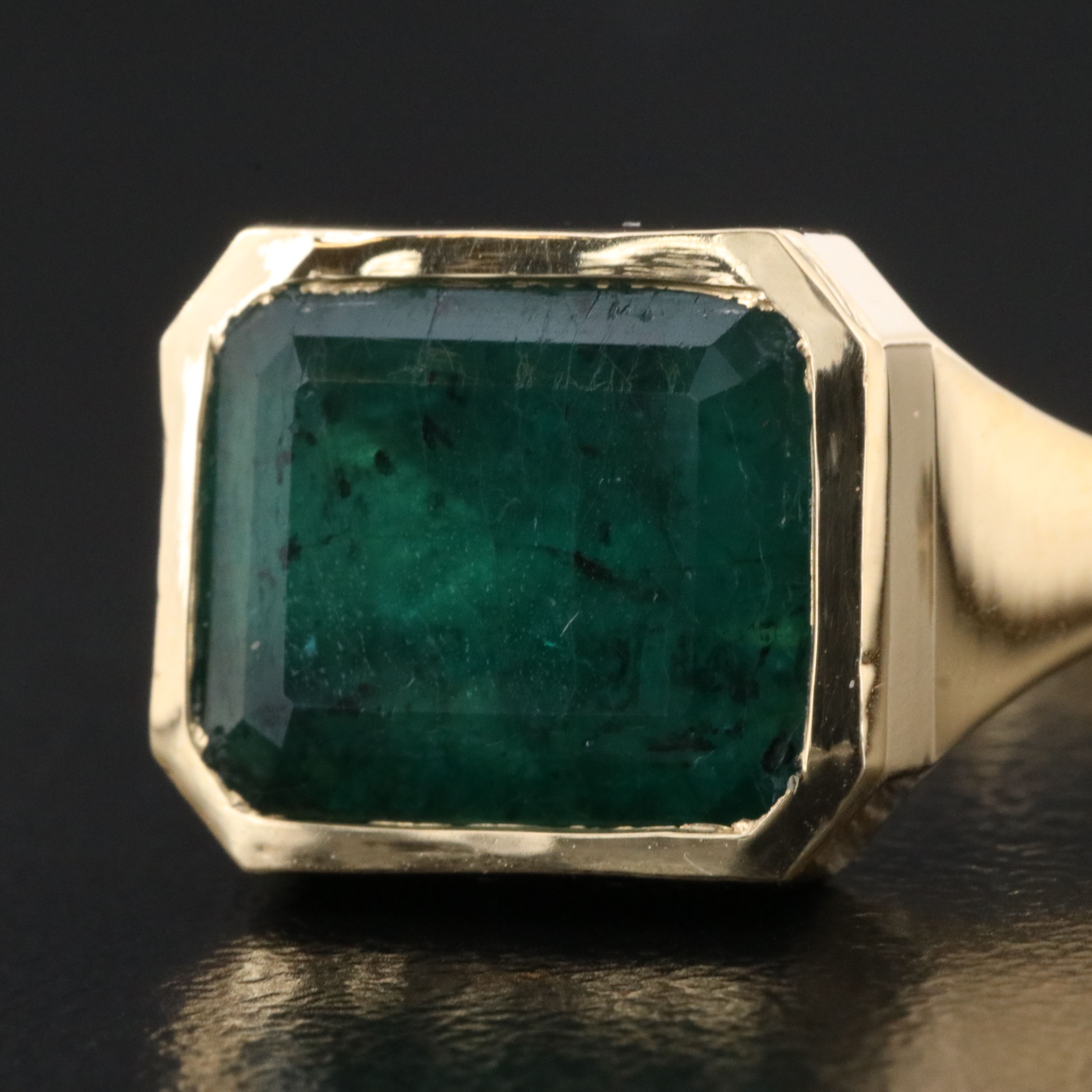 14K 5.08 CT Emerald Solitaire Ring