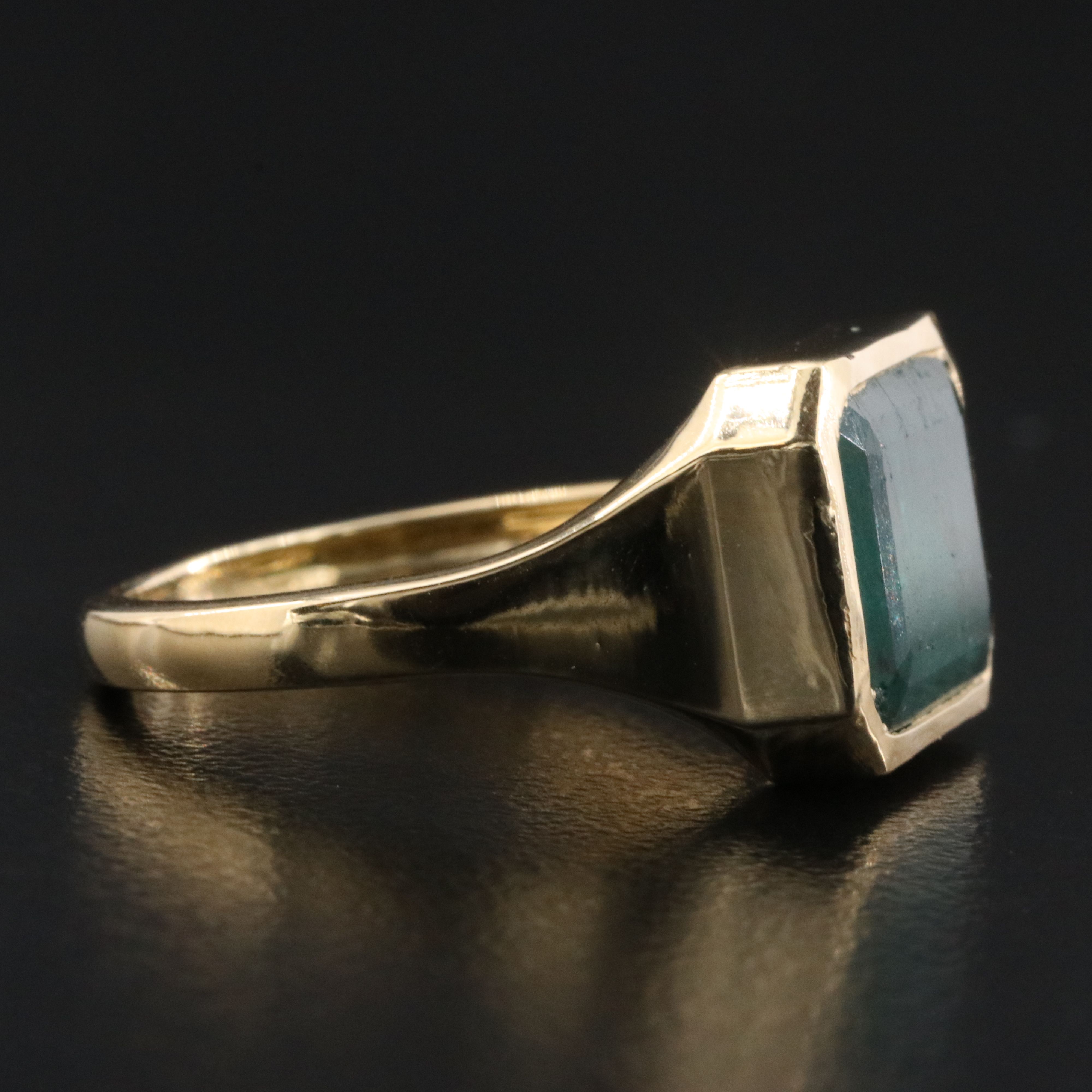 14K 5.08 CT Emerald Solitaire Ring