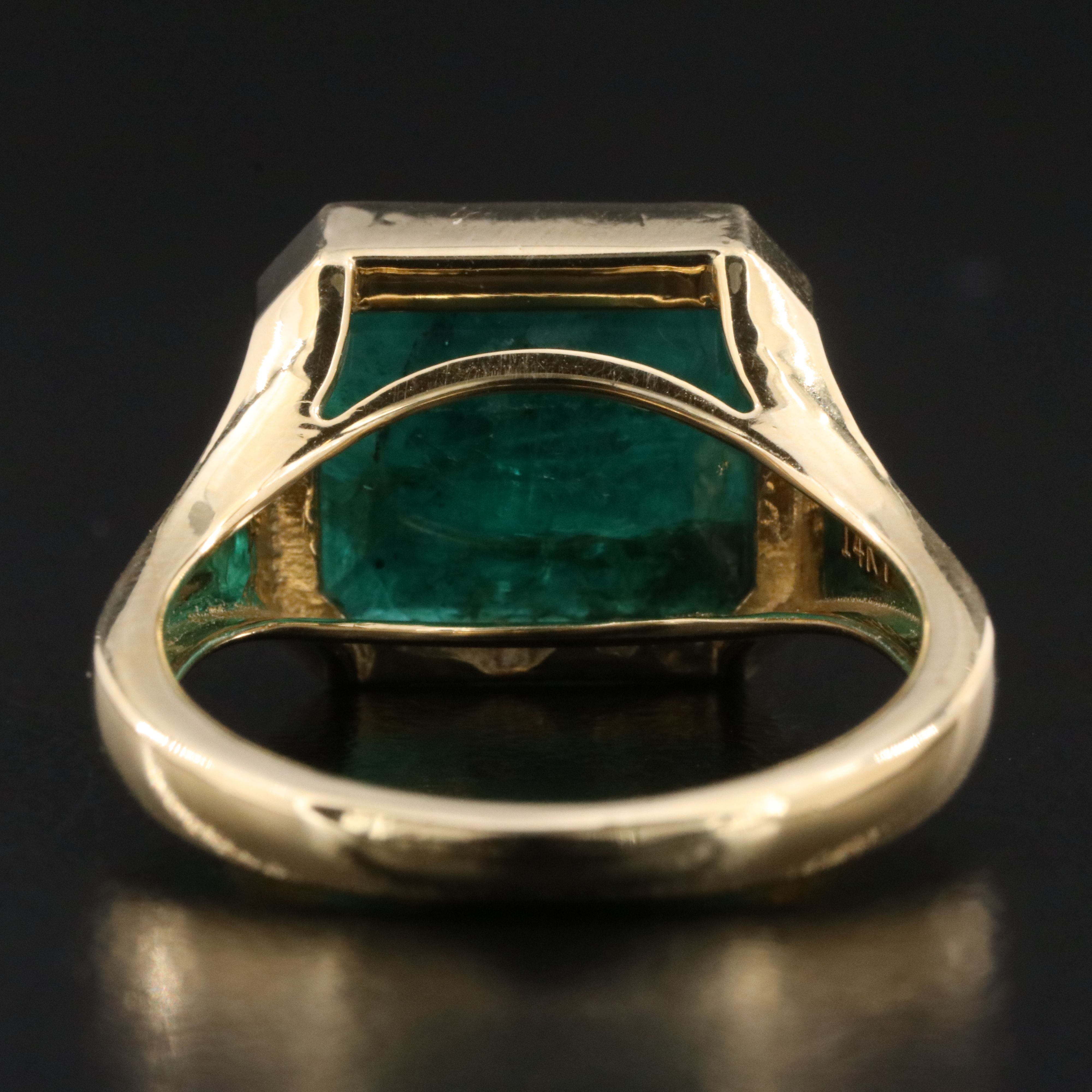 14K 5.08 CT Emerald Solitaire Ring