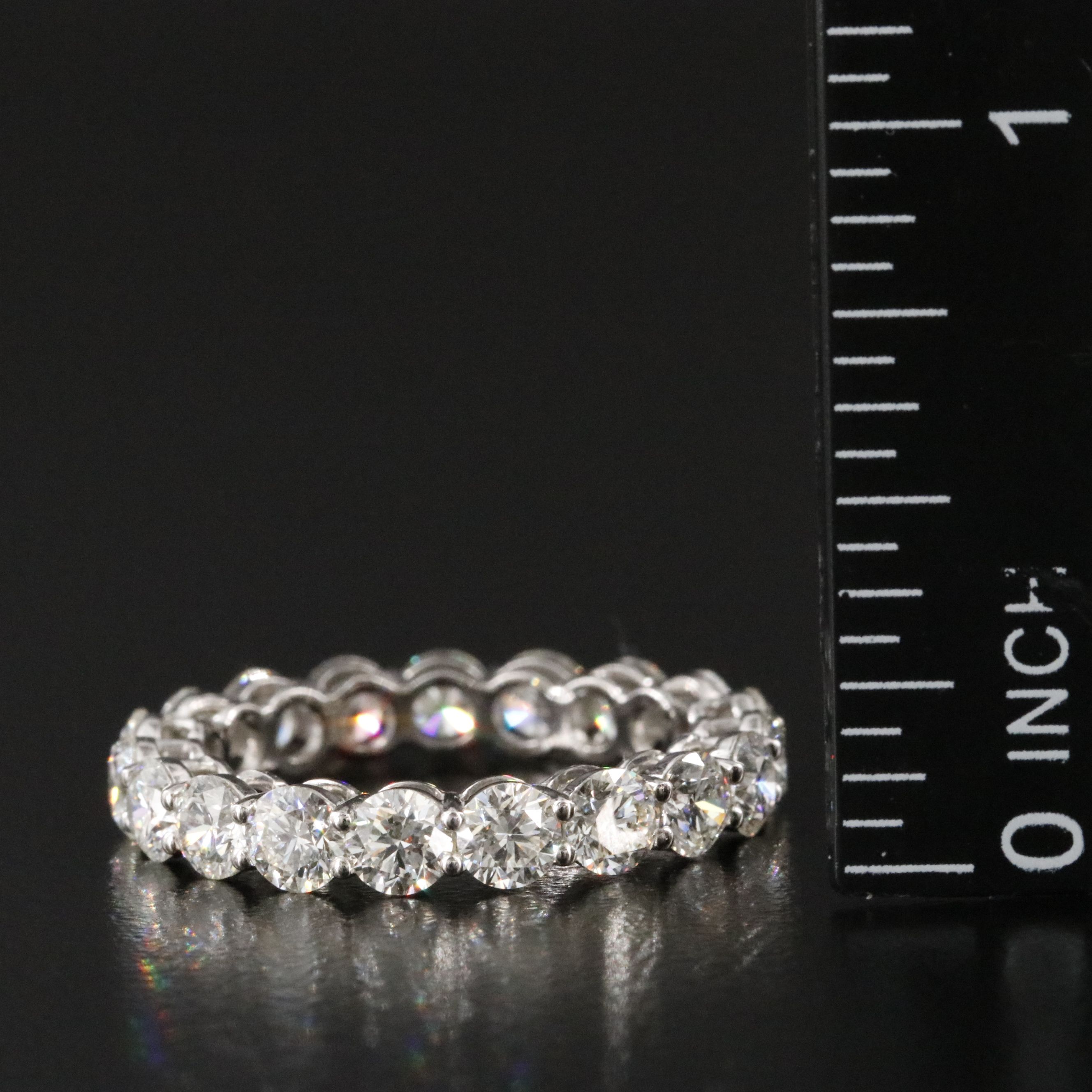 Platinum 3.86 CTW Diamond Eternity Band with GIA Report