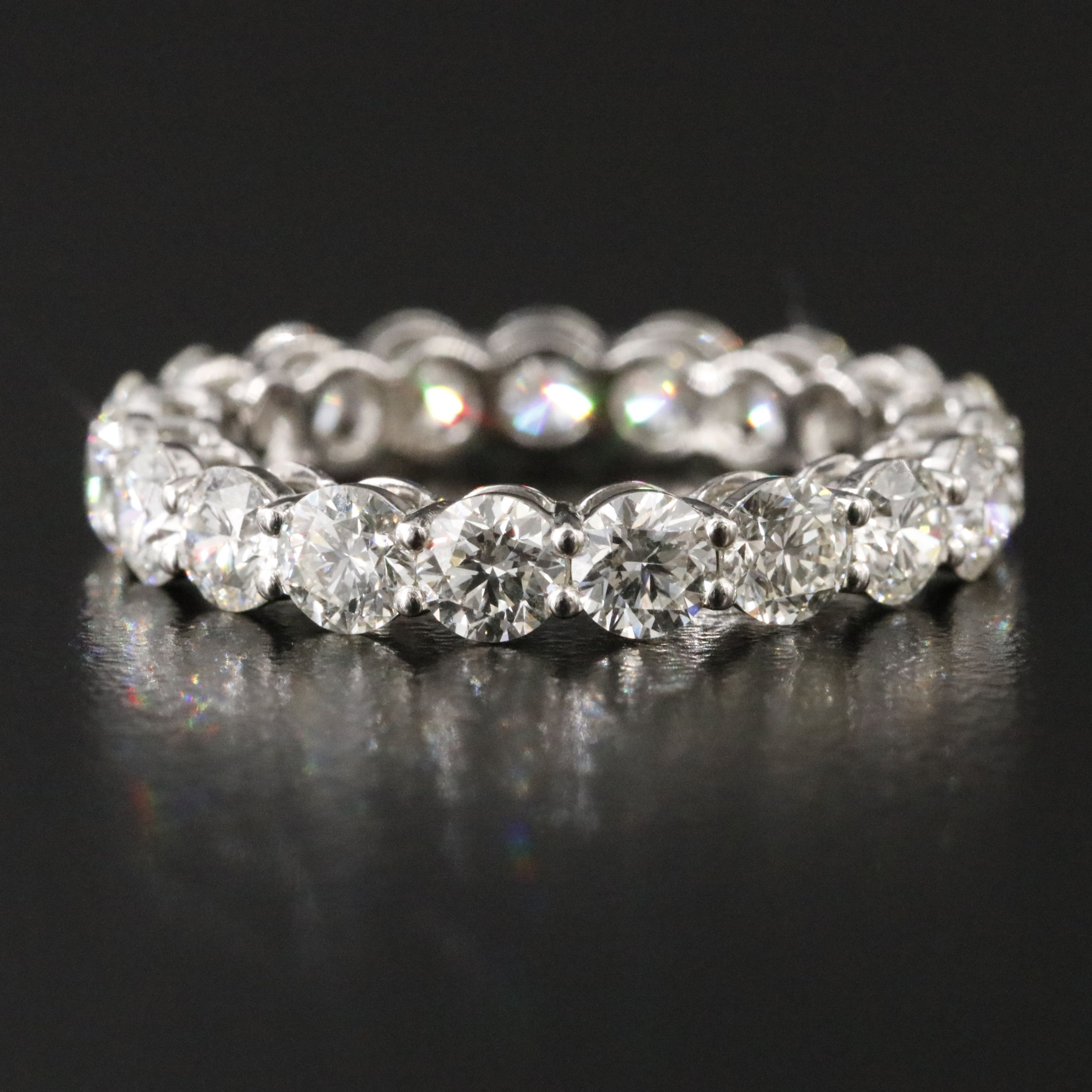 Platinum 3.86 CTW Diamond Eternity Band with GIA Report