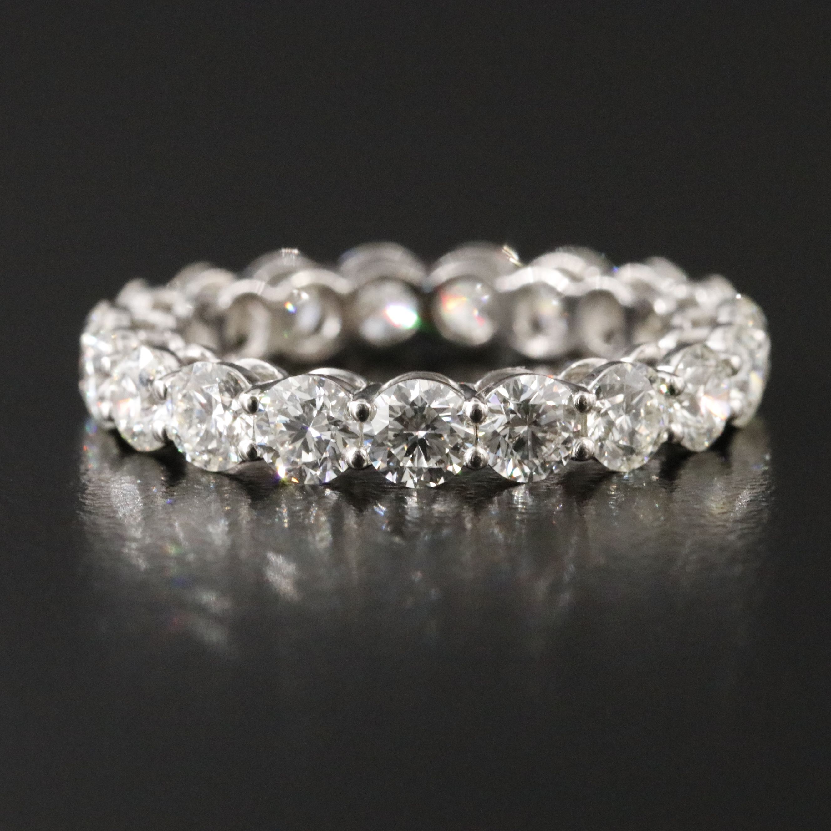 Platinum 3.86 CTW Diamond Eternity Band with GIA Report
