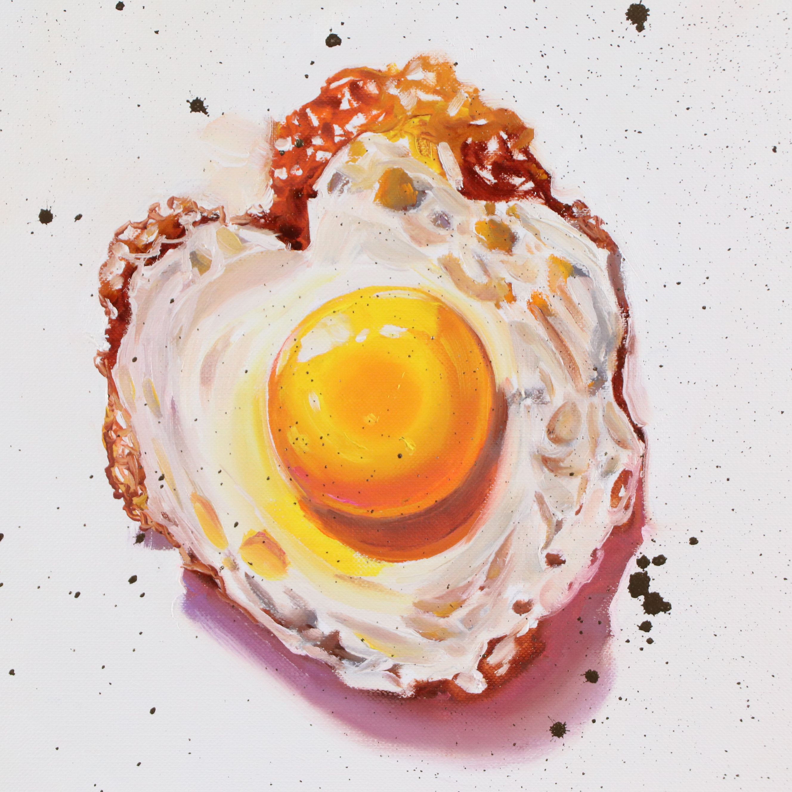 Inga Kovalenko Watercolor Painting of Fried Egg, 2025