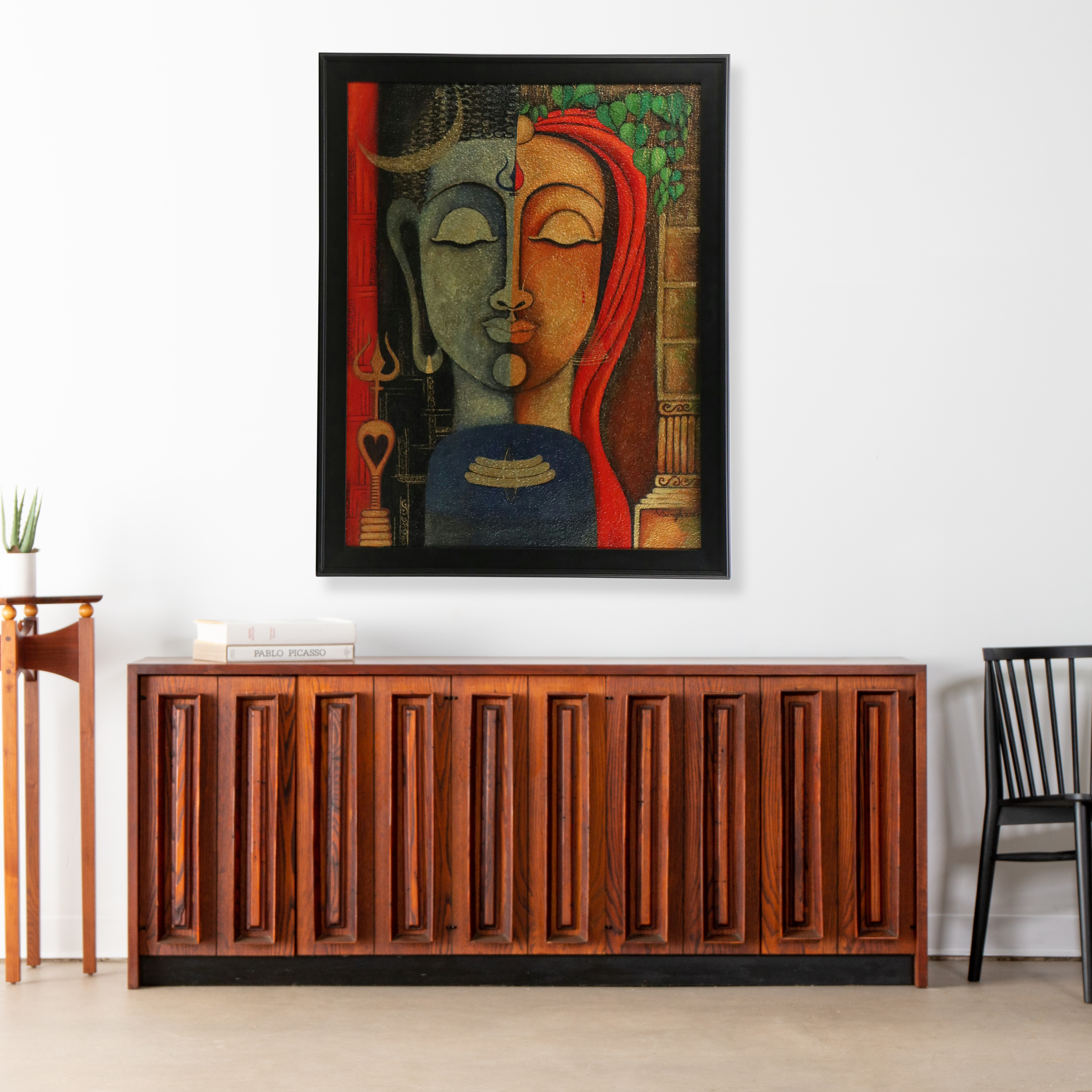 Vibha Singh Pichwai Style Acrylic Painting "Duality," 2013