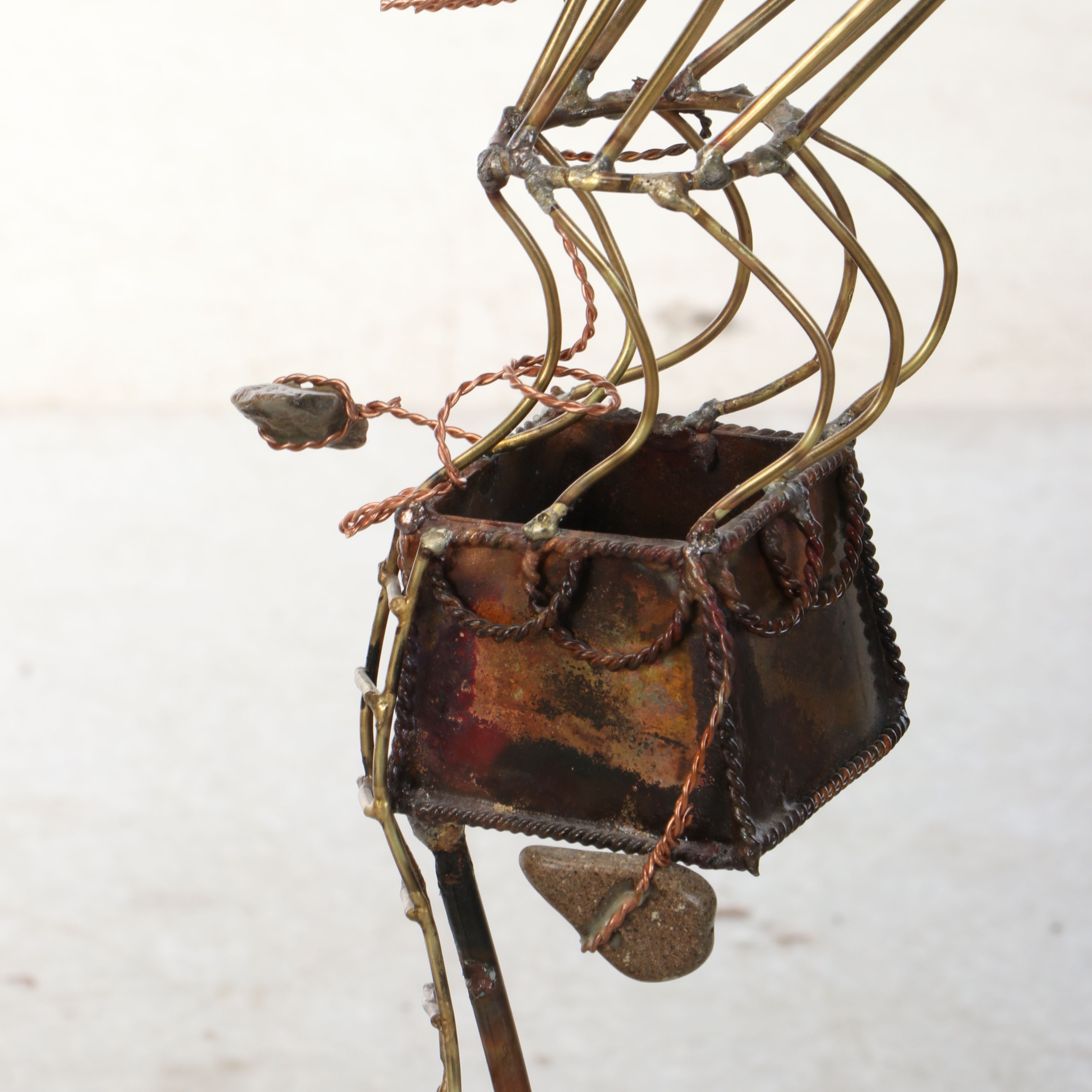 Max Howard Mixed Metals and Art Glass "Blown Away" Sculpture