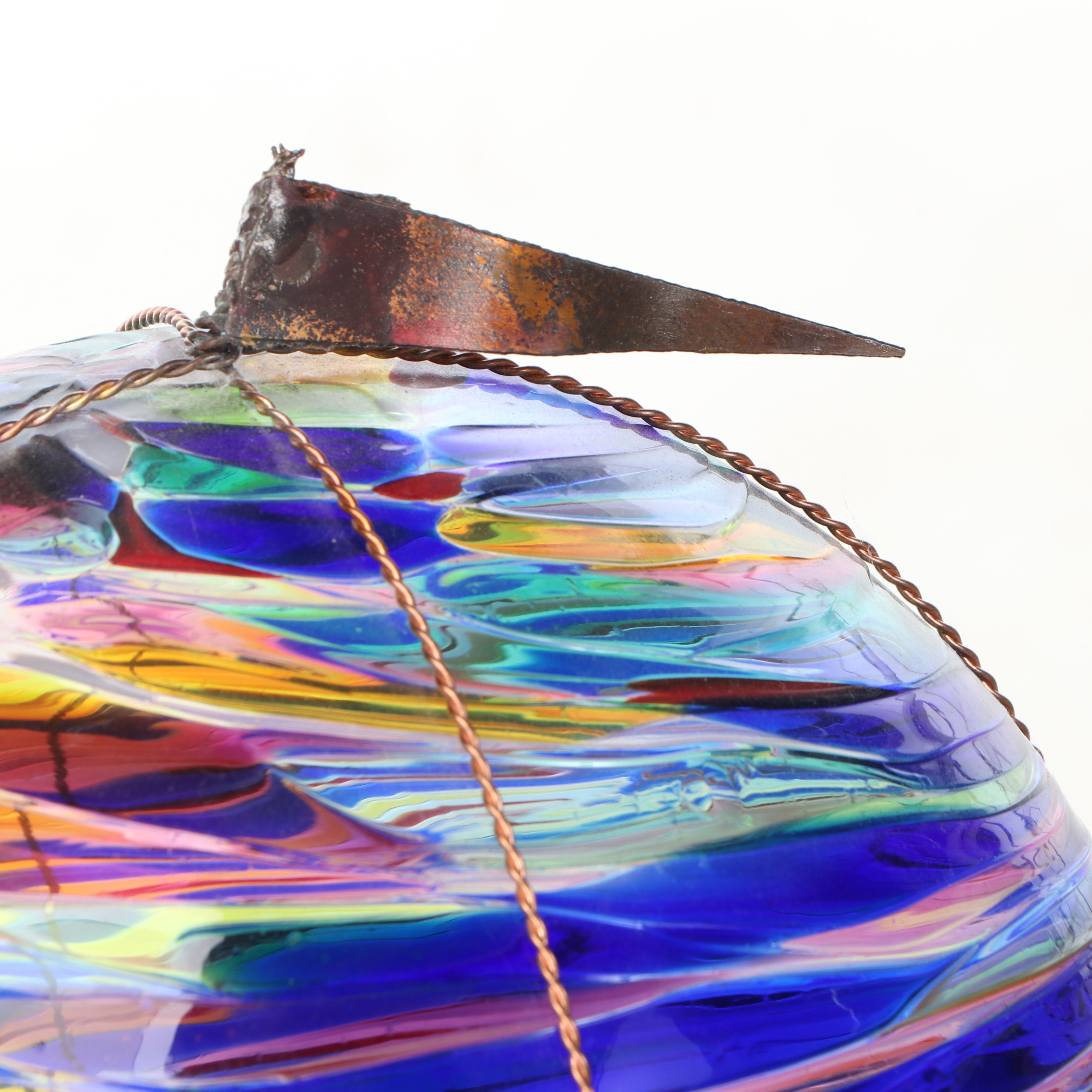 Max Howard Mixed Metals and Art Glass "Blown Away" Sculpture
