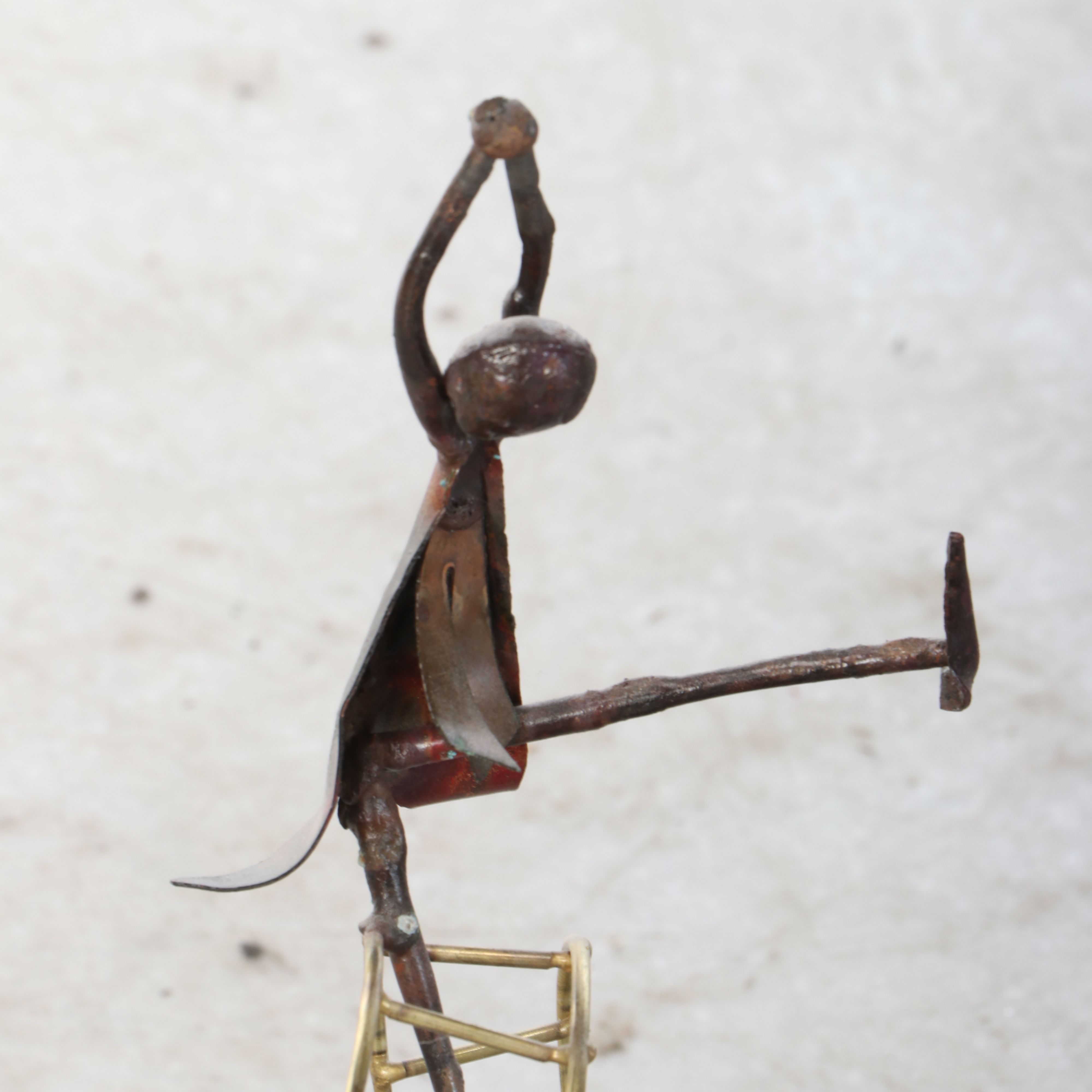 Max Howard Mixed Metals and Art Glass "Blown Away" Sculpture