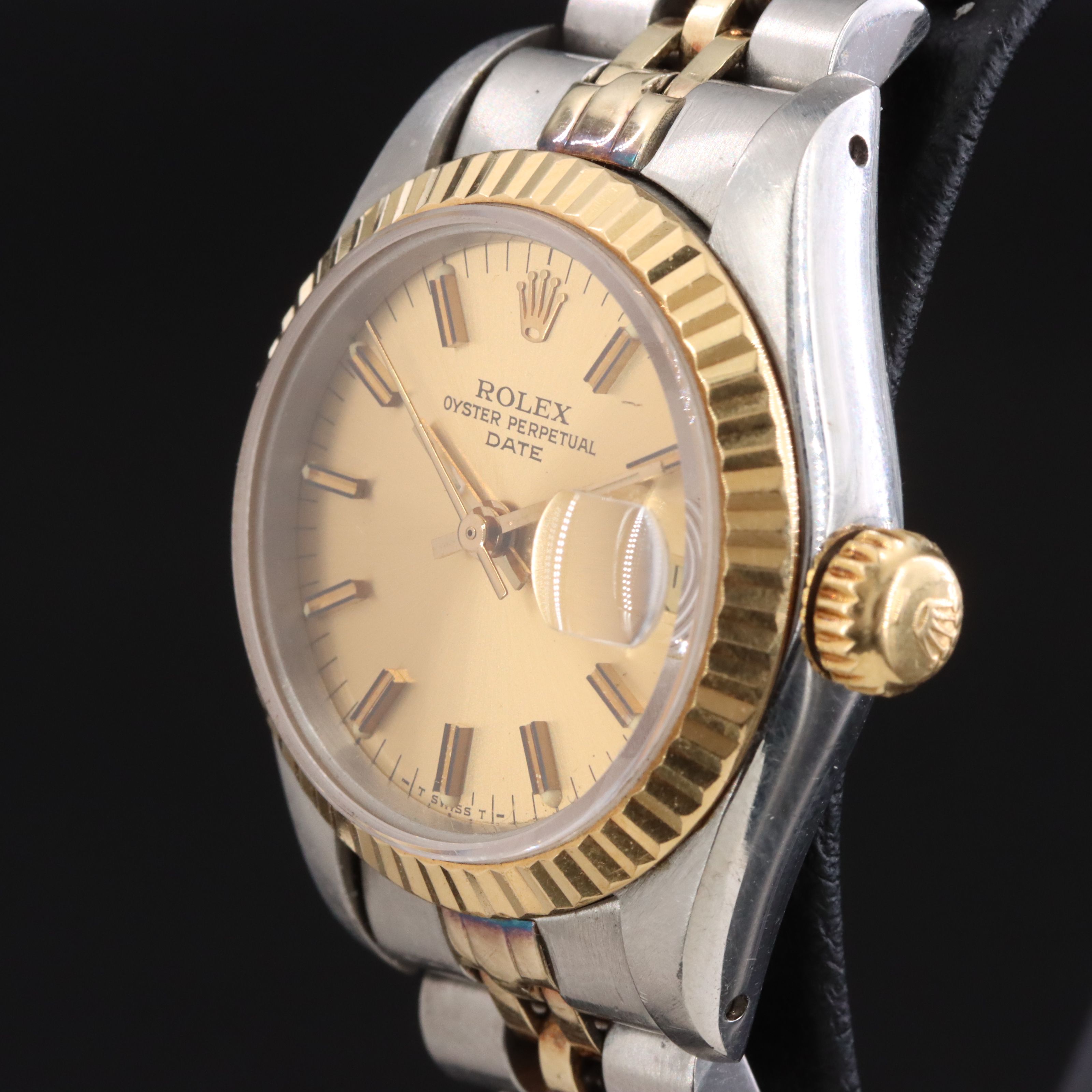1987- 88 Rolex Steel & 18K Lady Datejust 69173 14K & St.1978 Steel Band Watch