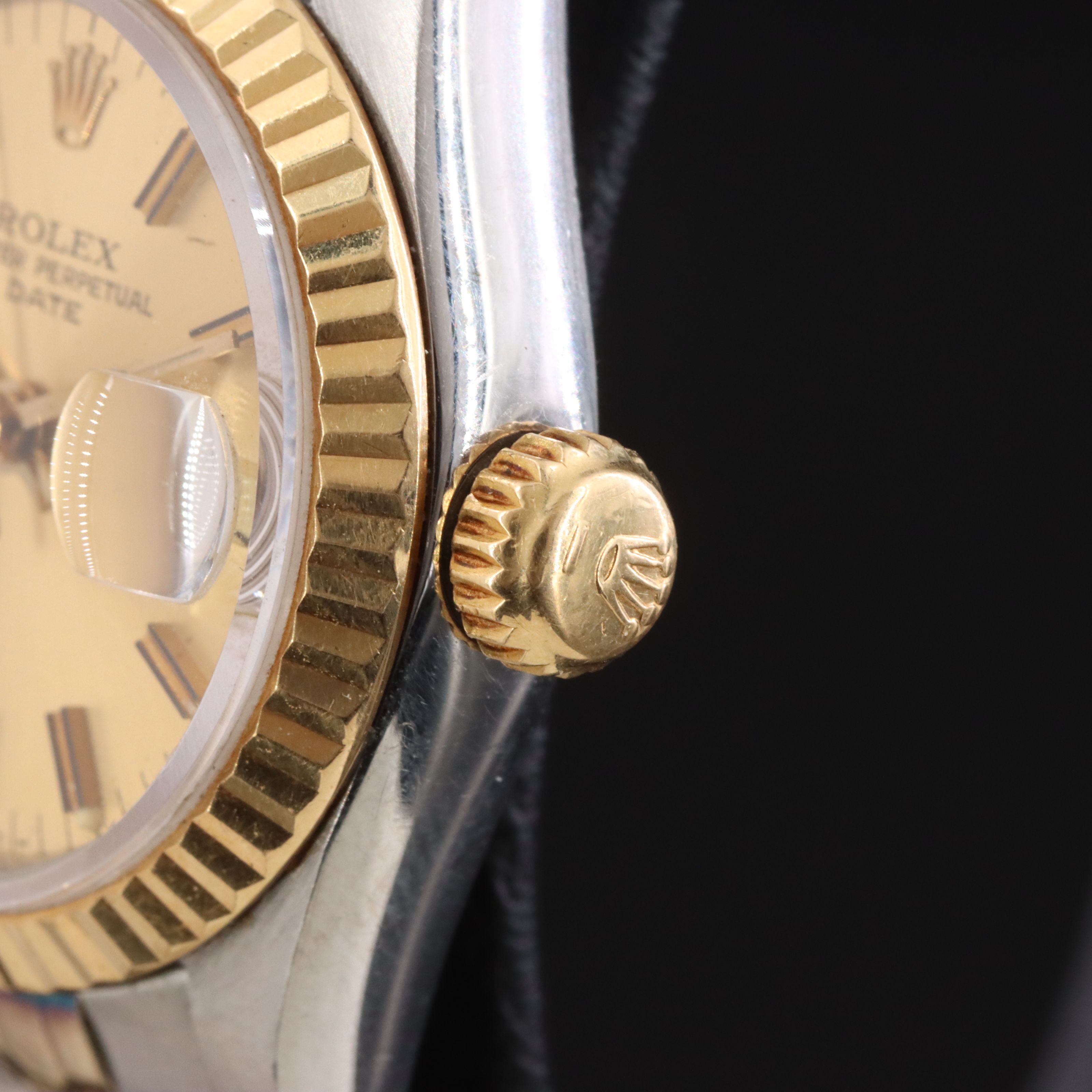 1987- 88 Rolex Steel & 18K Lady Datejust 69173 14K & St.1978 Steel Band Watch