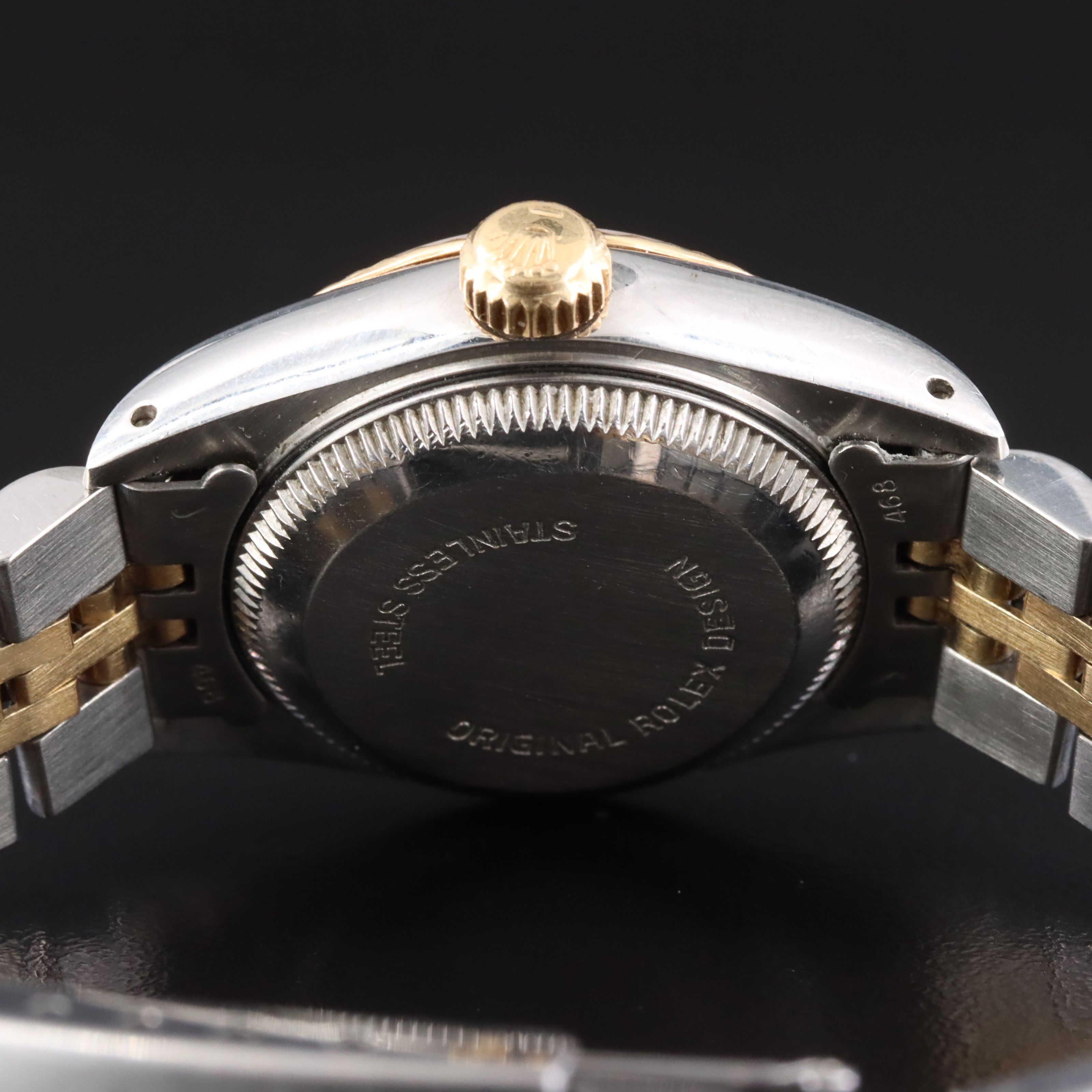 1987- 88 Rolex Steel & 18K Lady Datejust 69173 14K & St.1978 Steel Band Watch